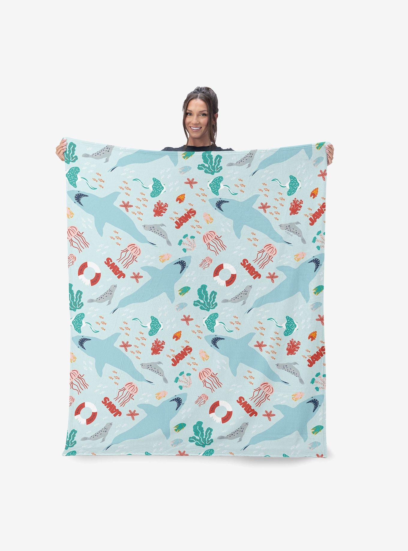Jaws Coastal Sharks 60x80" Silk Touch Throw Blanket, , hi-res