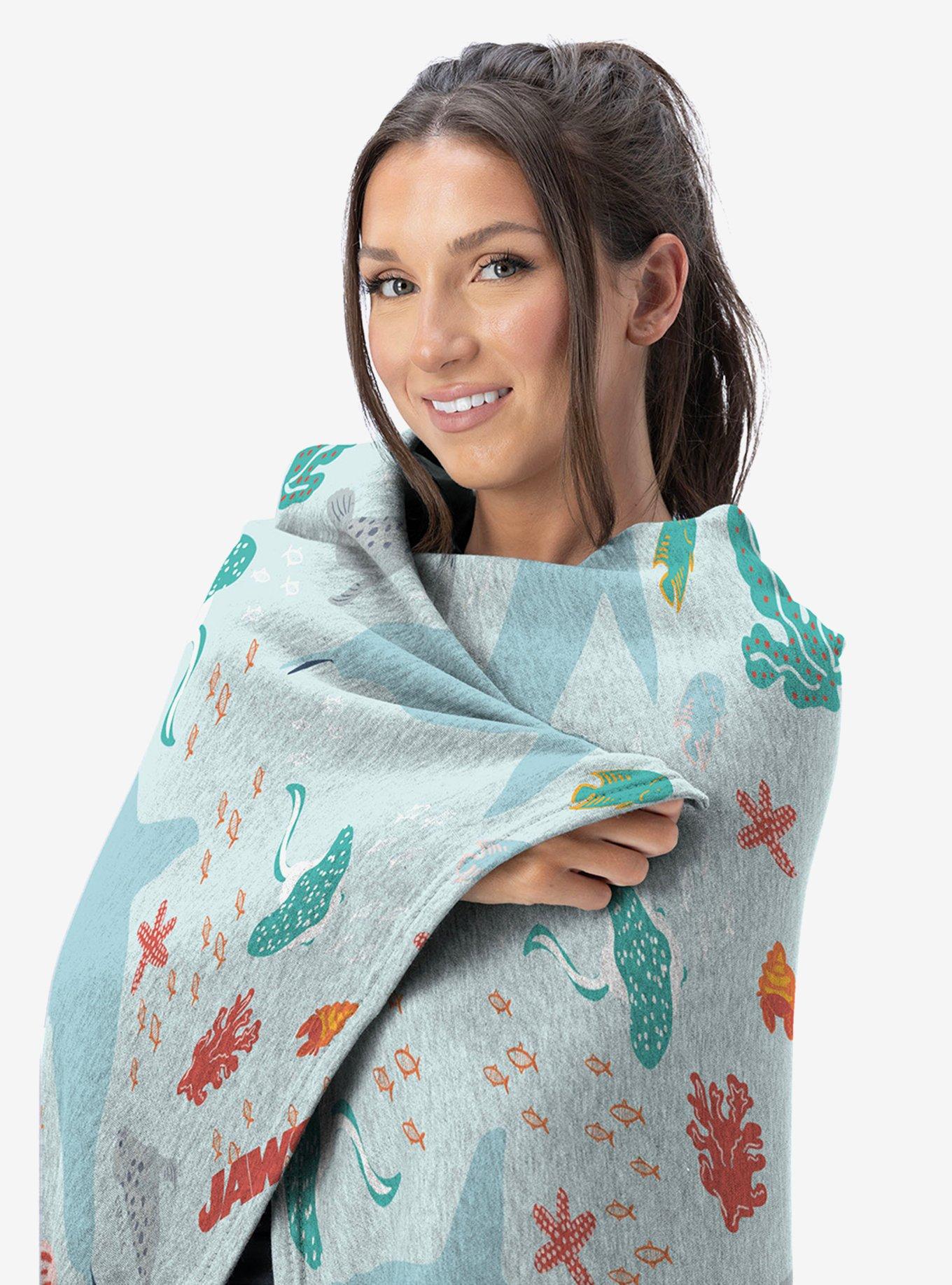 Jaws Coastal Sharks 60x80" Silk Touch Throw Blanket, , alternate