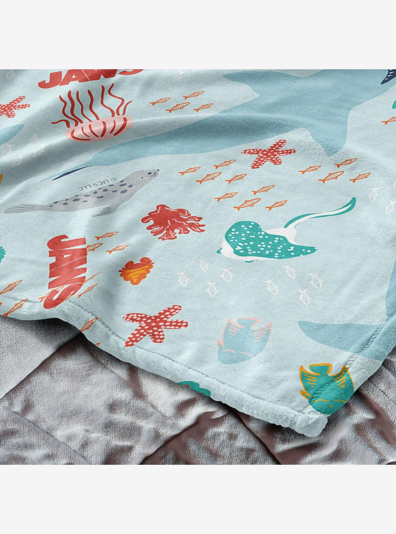 Jaws Coastal Sharks 60x80" Silk Touch Throw Blanket, , alternate