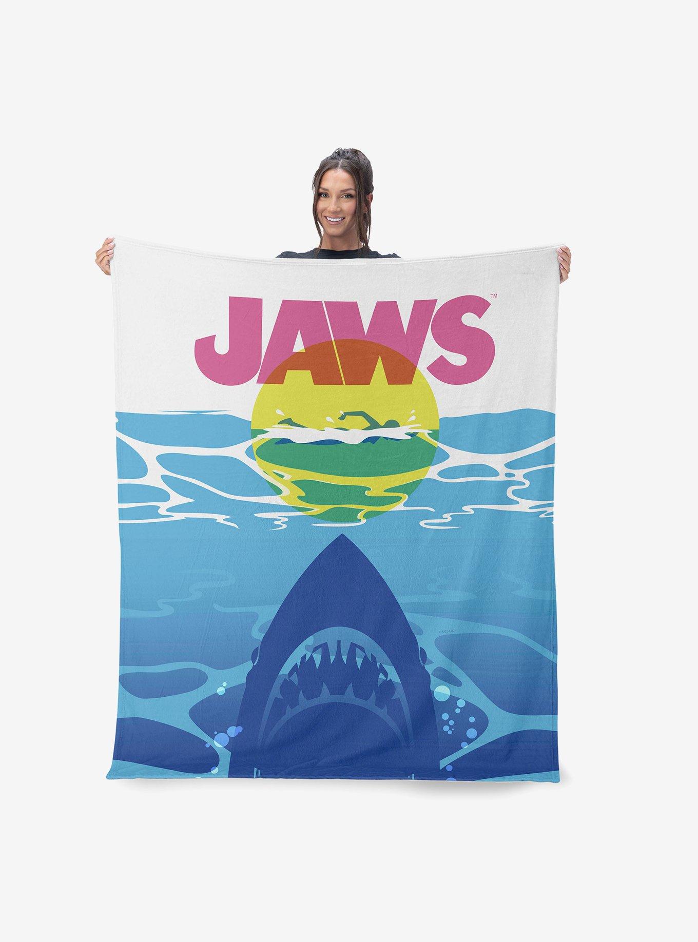 Jaws CMYK Poster 60x80" Silk Touch Throw Blanket, , hi-res