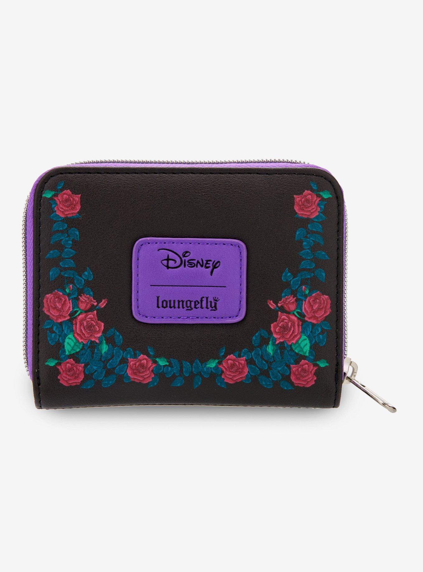Loungefly Disney Villains Trio Roses Mini Zipper Wallet, , alternate