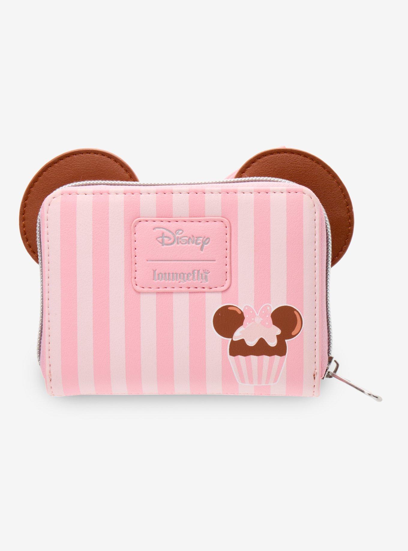 Loungefly Disney Minnie Mouse Strawberry Chocolate Cupcake Mini Zipper Wallet, , alternate