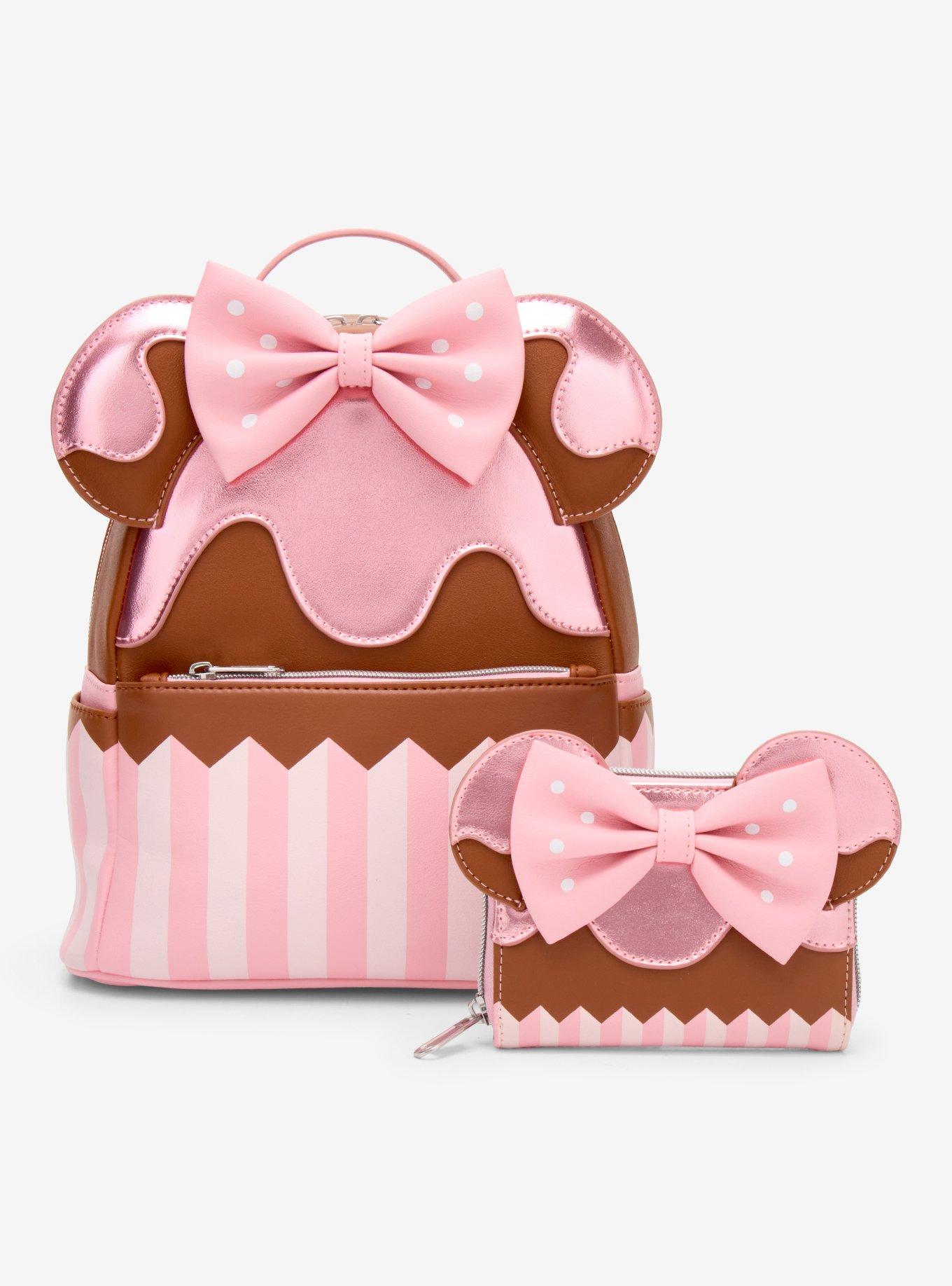 Loungefly Disney Minnie Mouse Strawberry Chocolate Cupcake Mini Zipper Wallet, , alternate