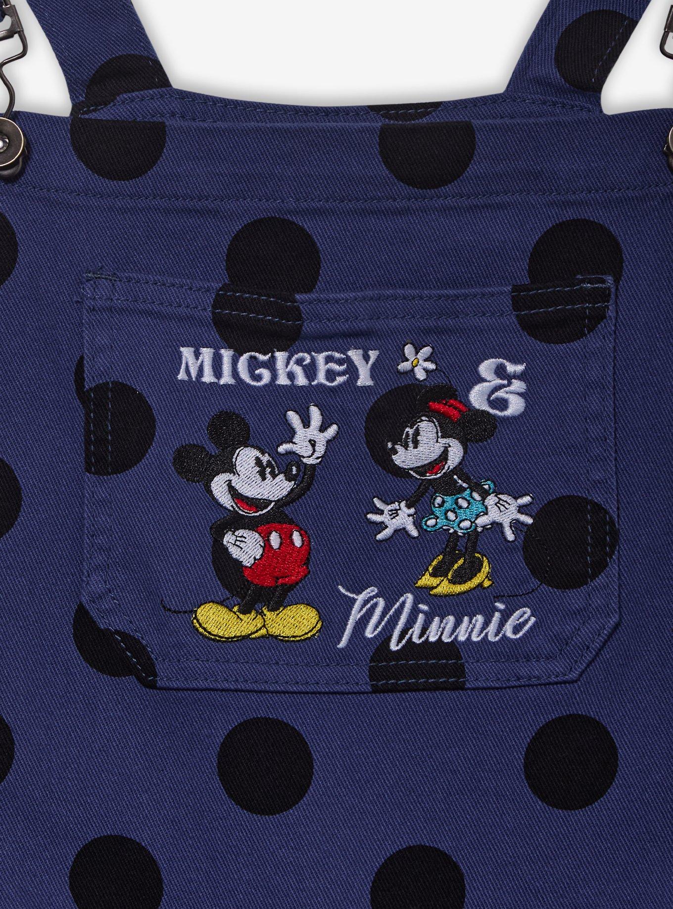 Disney Mickey Mouse & Minnie Mouse Polka Dot Overalls, DARK WASH, alternate - view 3