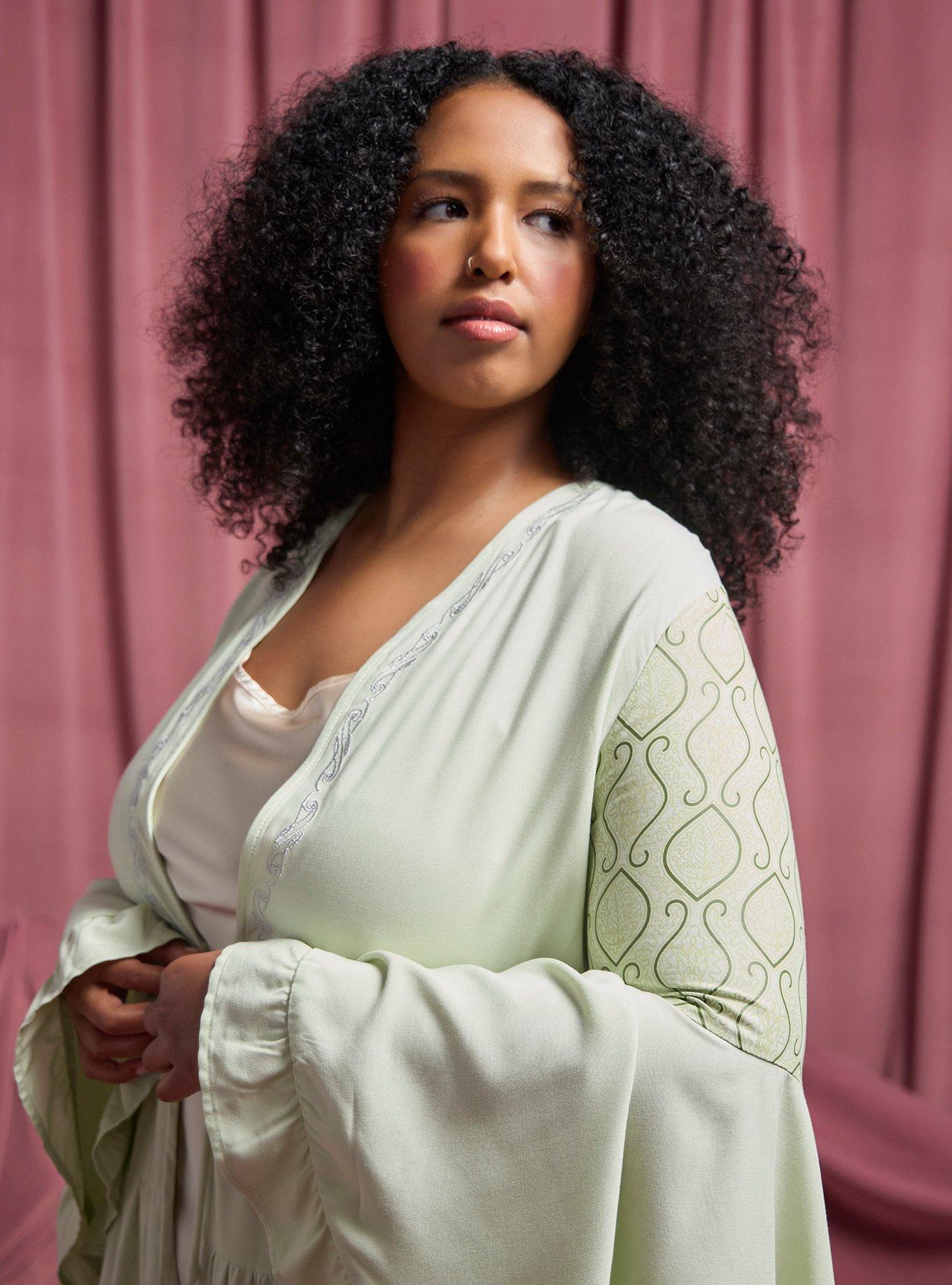 Her Universe The Lord Of The Rings Arwen Bell Sleeve Duster Plus Size Her Universe Exclusive, SAGE GREEN, alternate
