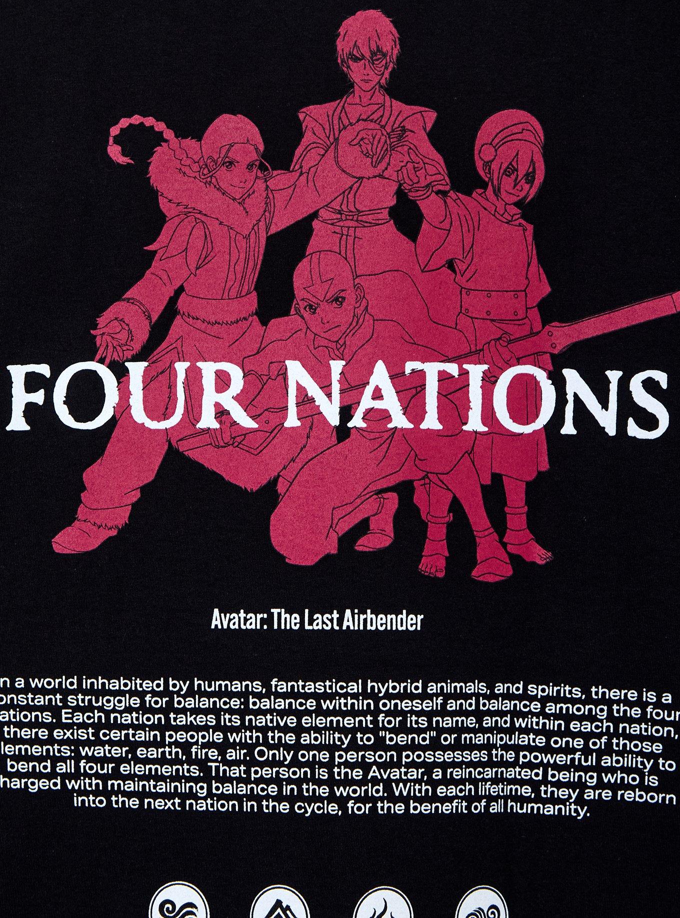 Avatar: The Last Airbender Four Nations T-Shirt &mdash; BoxLunch Exclusive, BLACK, alternate