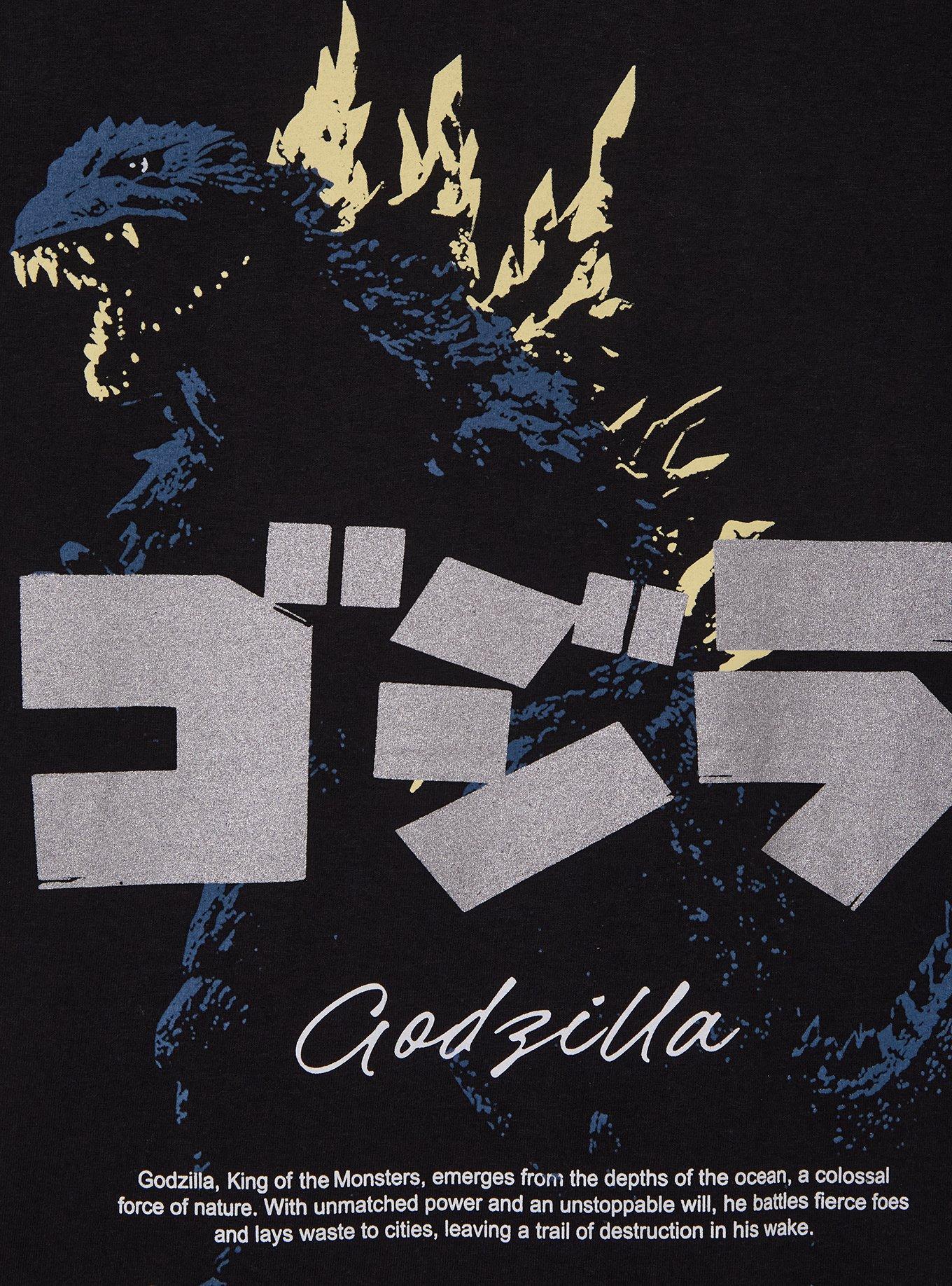 Godzilla Silver Lettering T-Shirt - BoxLunch Exclusive, BLACK, alternate - view 3