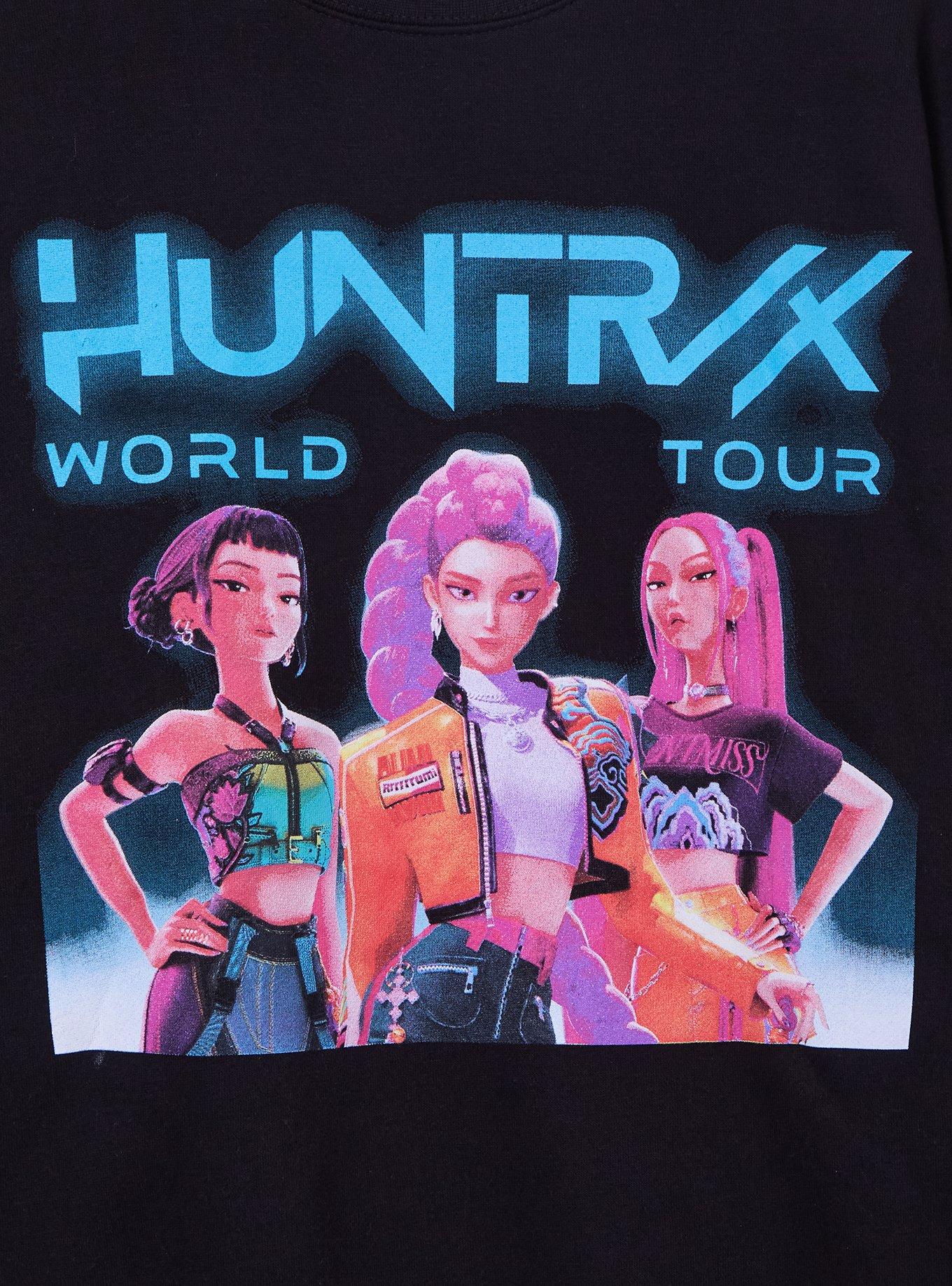 KPop Demon Hunters HUNTR/X World Tour Women's Crewneck - BoxLunch Exclusive, BLACK, alternate