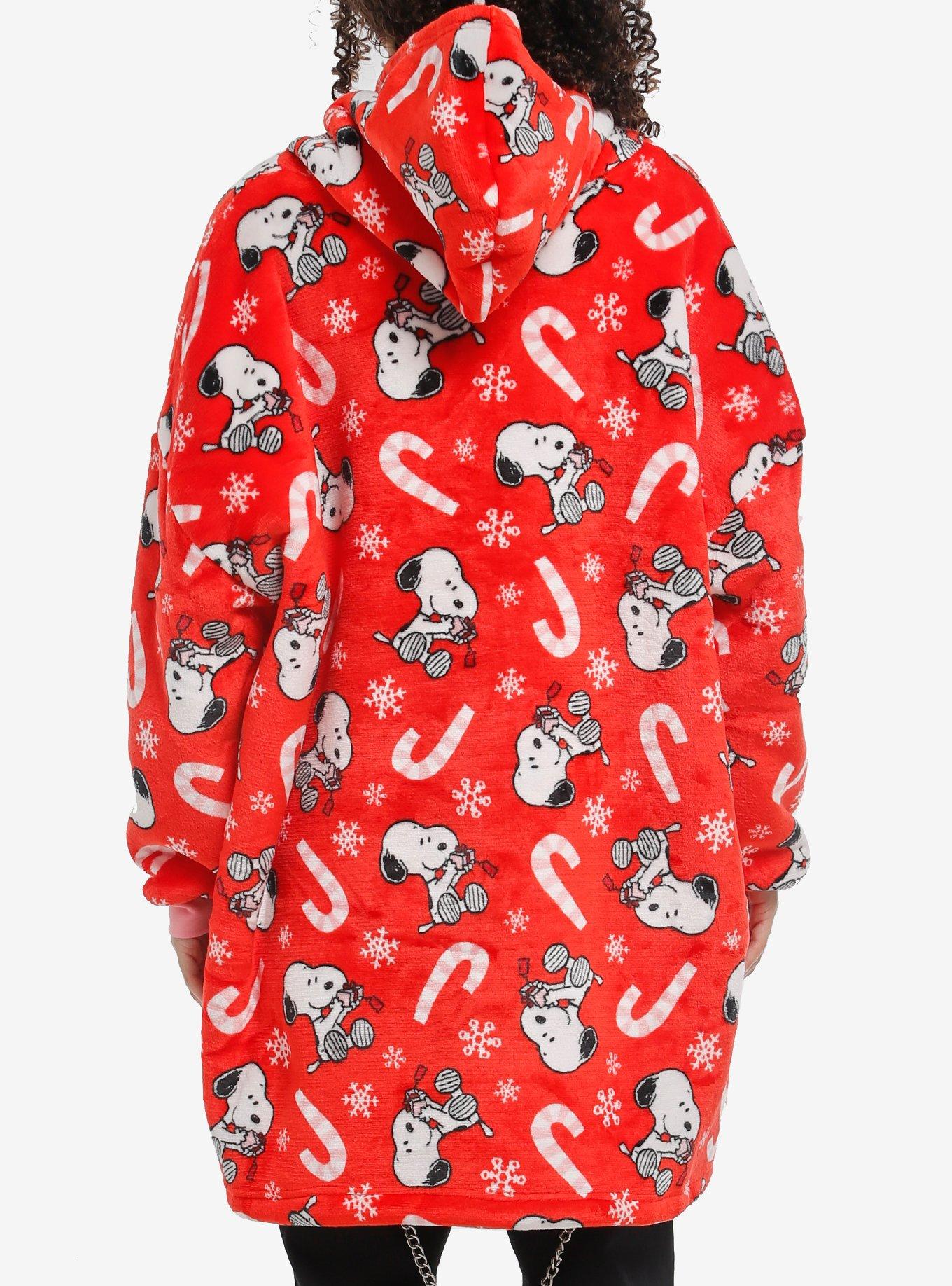 Peanuts Snoopy Holiday Fuzzy Oversized Hoodie, , hi-res