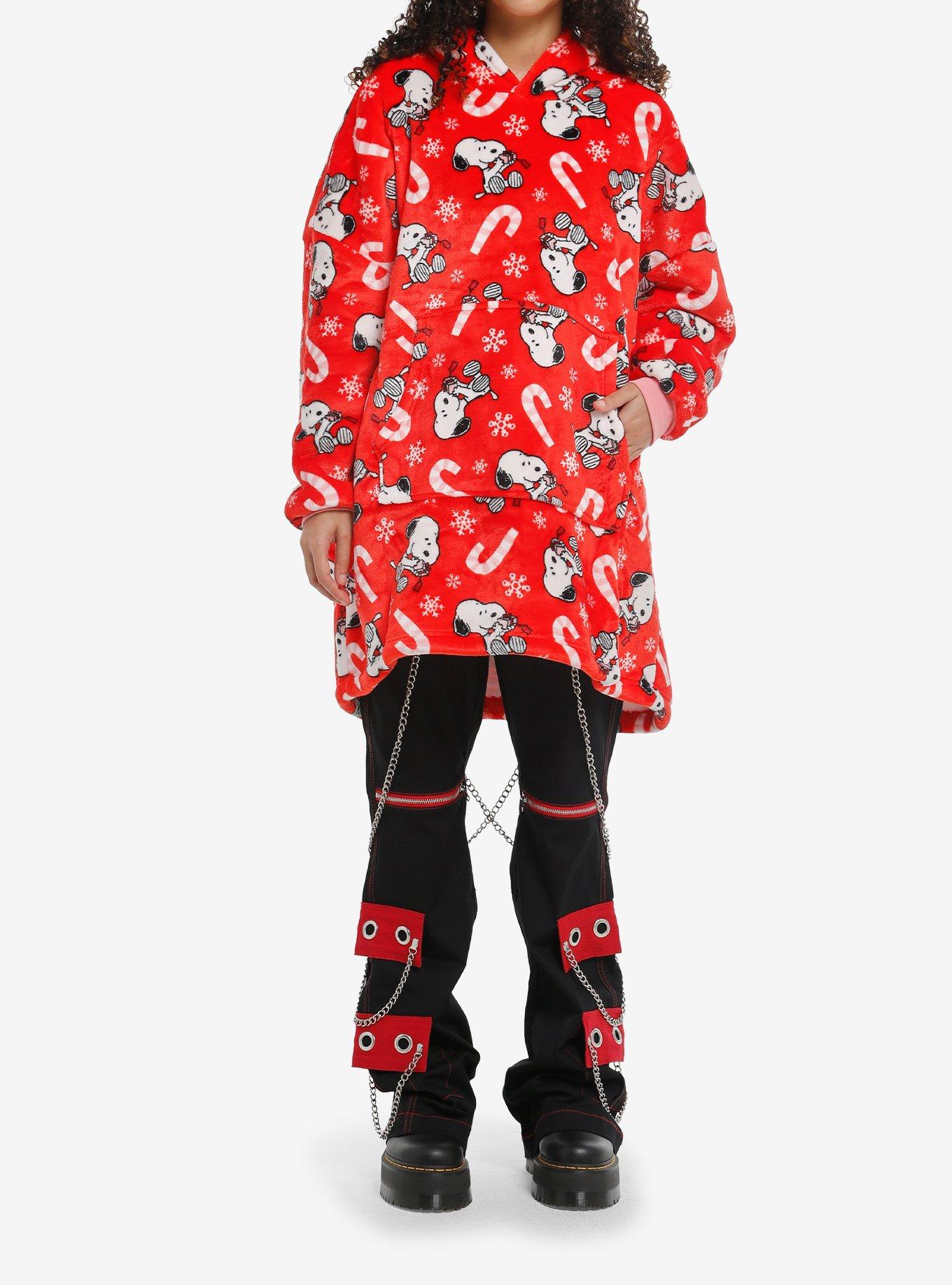 Peanuts Snoopy Holiday Fuzzy Oversized Hoodie, , alternate
