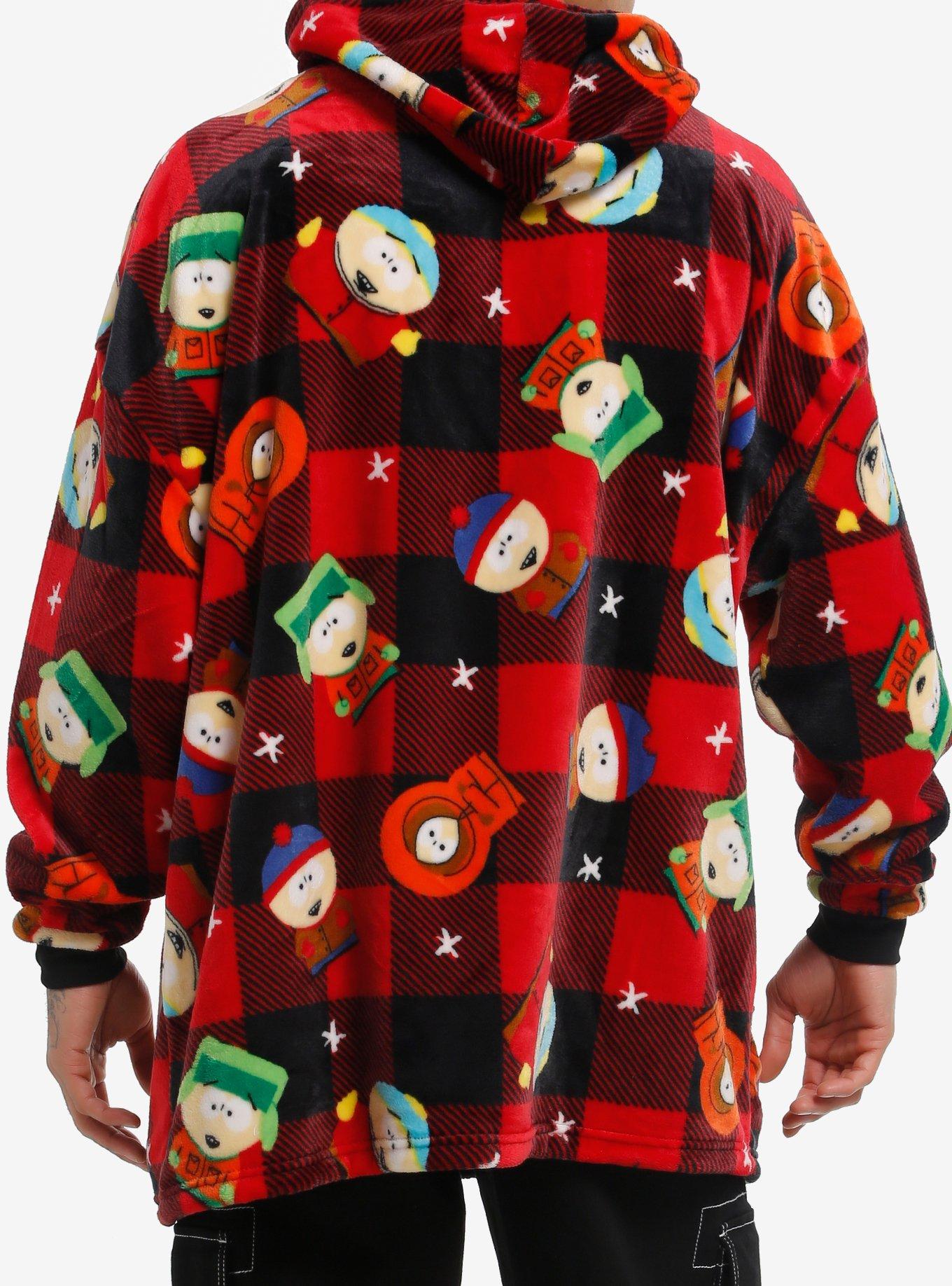 South Park Plaid Fuzzy Oversized Hoodie, , hi-res