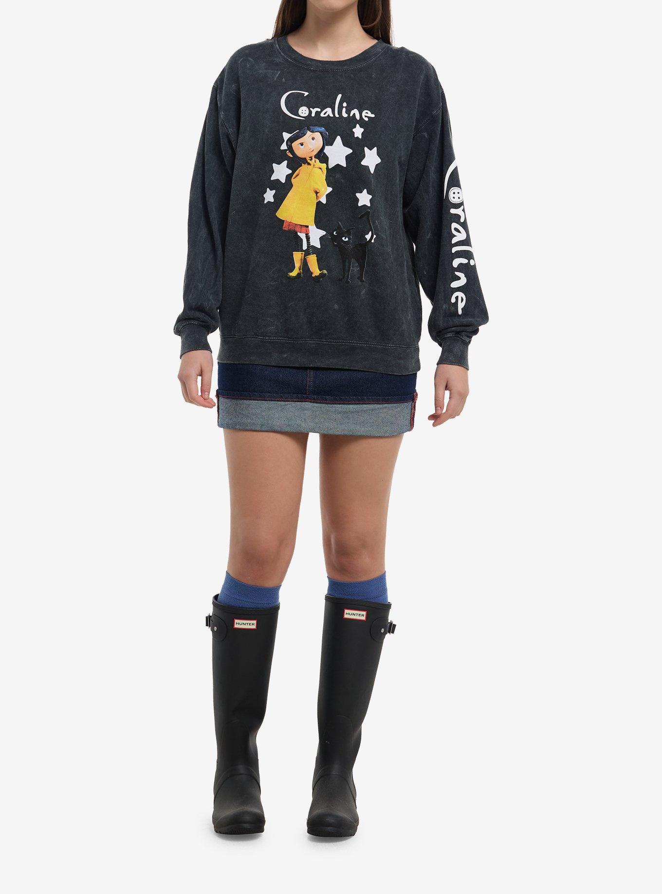 Coraline Stars Dark Wash Girls Sweatshirt, , hi-res