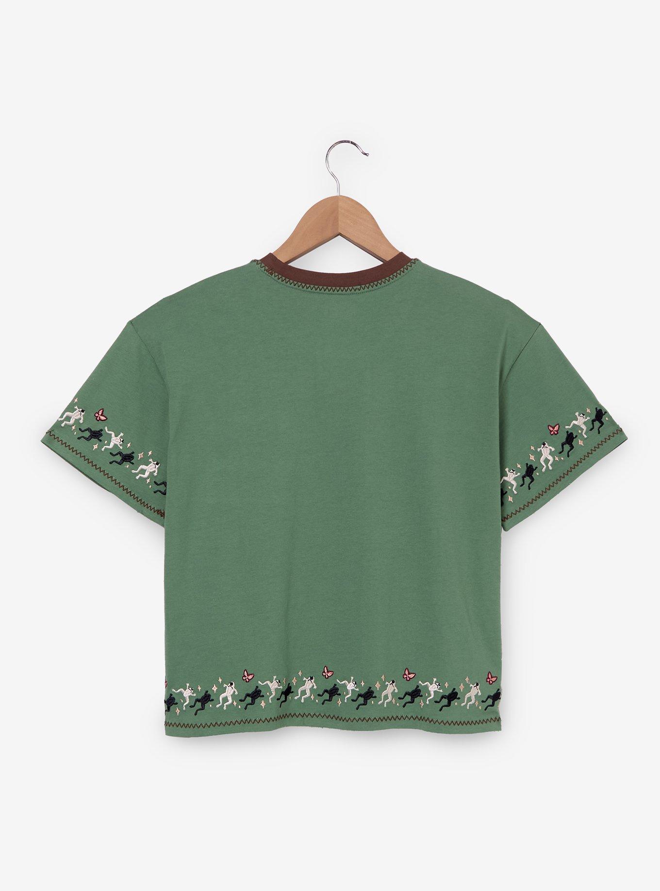 Star Wars The Mandalorian Grogu Embroidered Women's Cropped T-Shirt - BoxLunch Exclusive, , hi-res