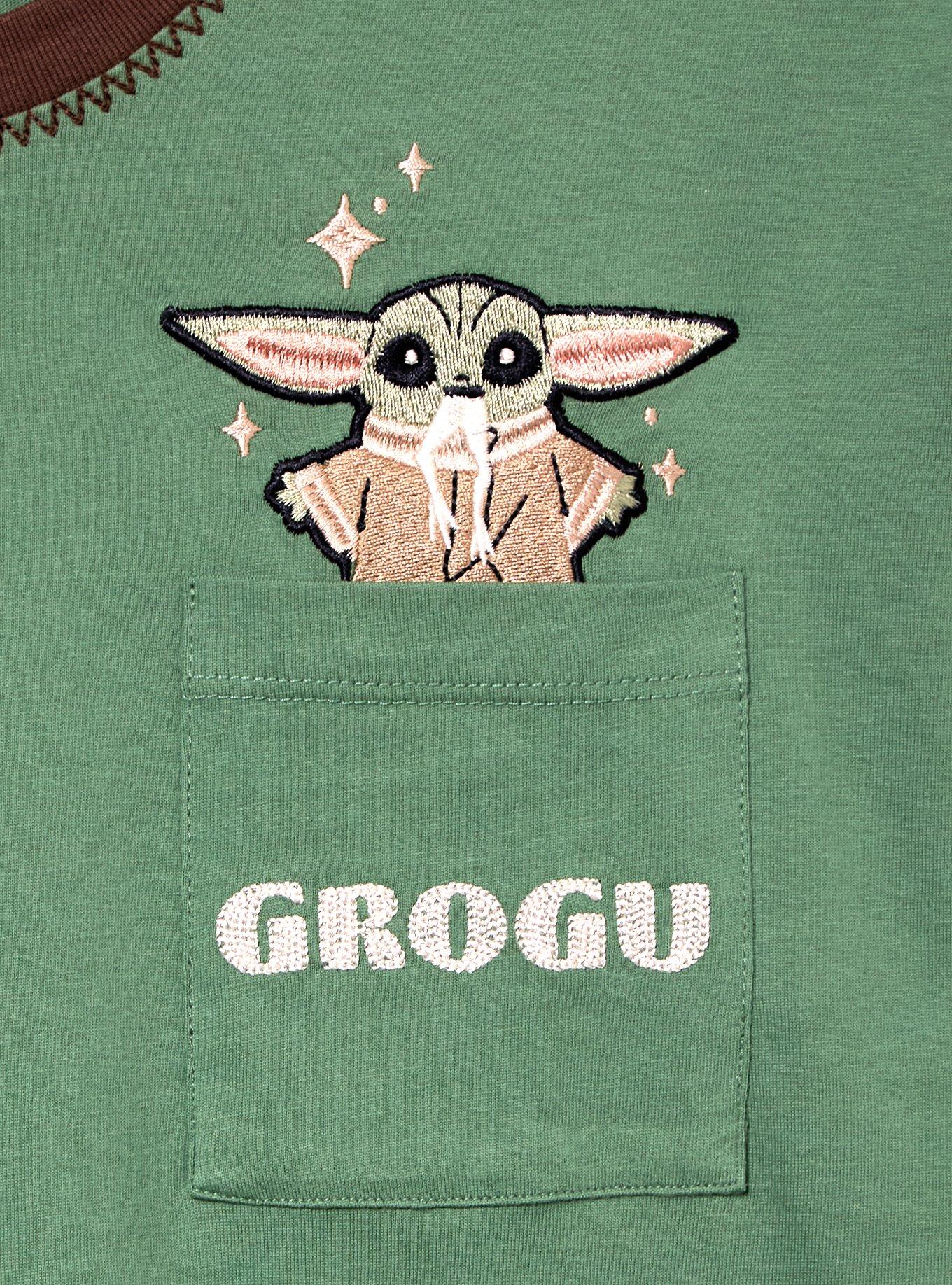 Star Wars The Mandalorian Grogu Embroidered Women's Cropped T-Shirt - BoxLunch Exclusive