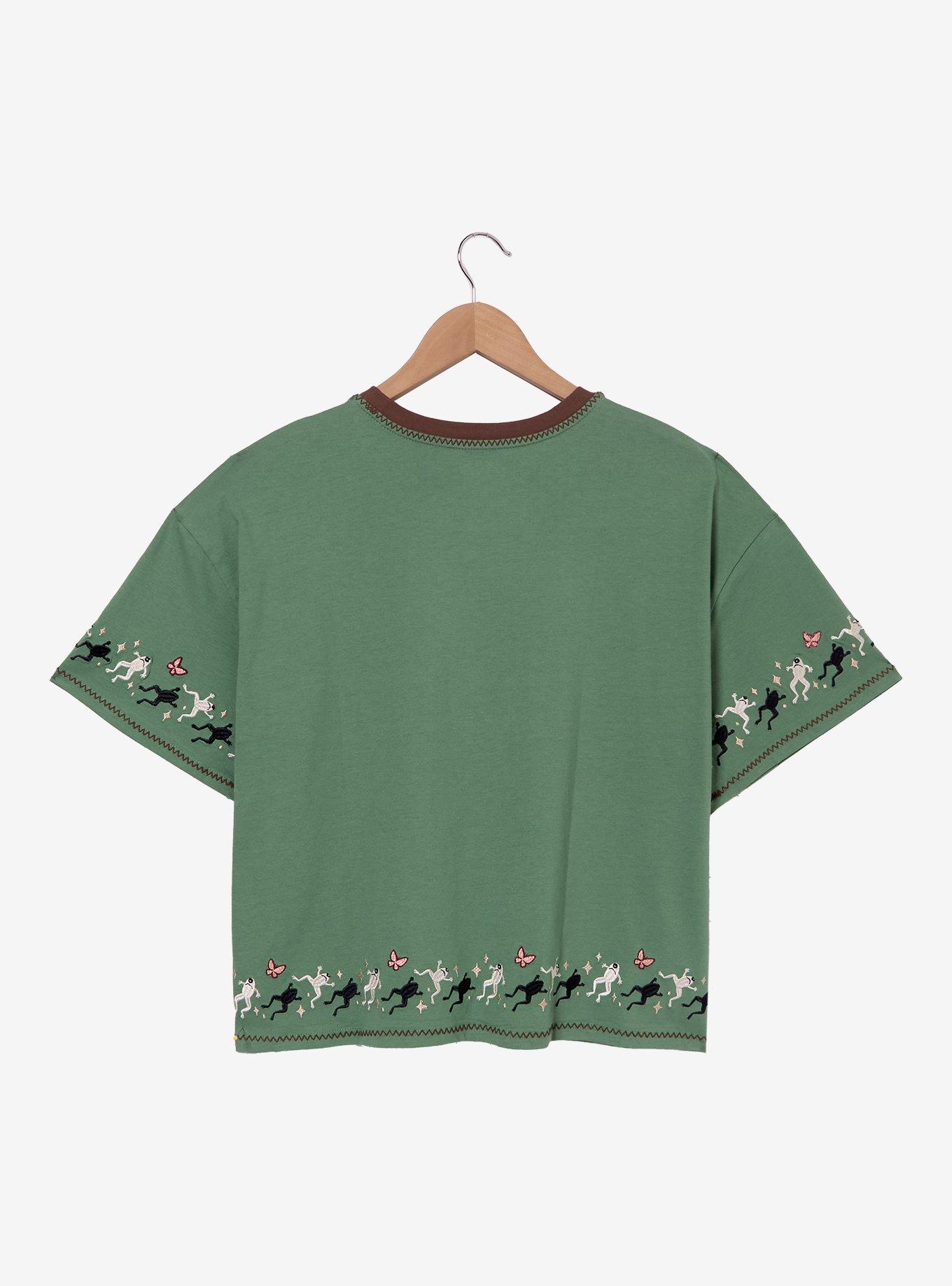 Star Wars The Mandalorian Grogu Embroidered Women's Plus Size Cropped T-Shirt - BoxLunch Exclusive, , hi-res