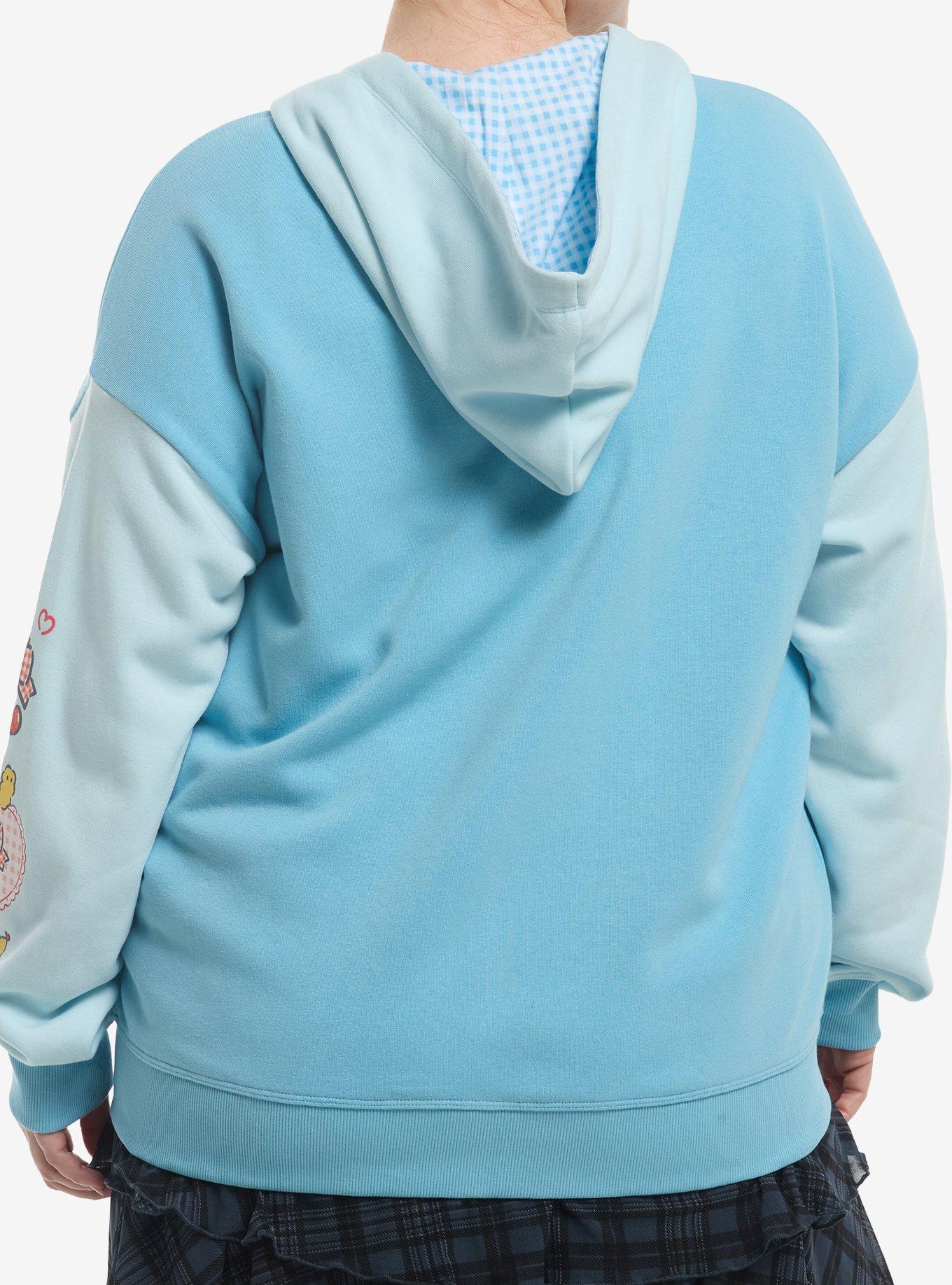 Cogimyun Cherries Blue Girls Hoodie Plus Size, , hi-res