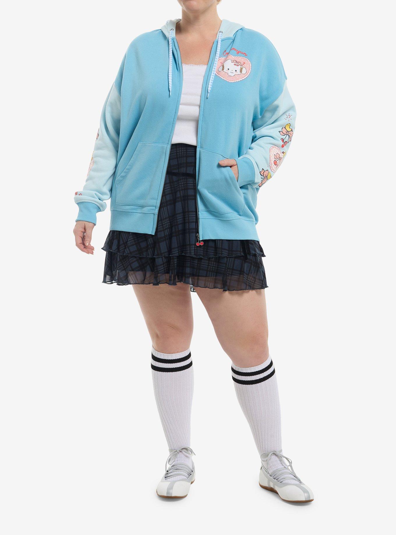 Cogimyun Cherries Blue Girls Hoodie Plus Size, MULTI, alternate