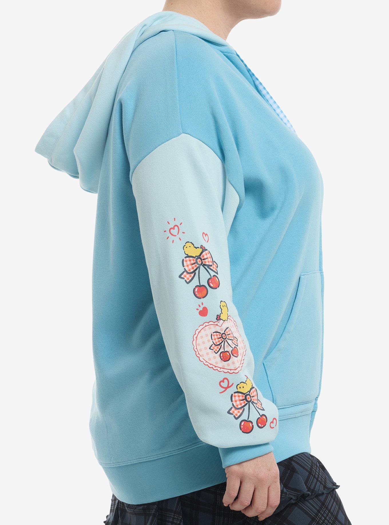 Cogimyun Cherries Blue Girls Hoodie Plus Size, MULTI, alternate