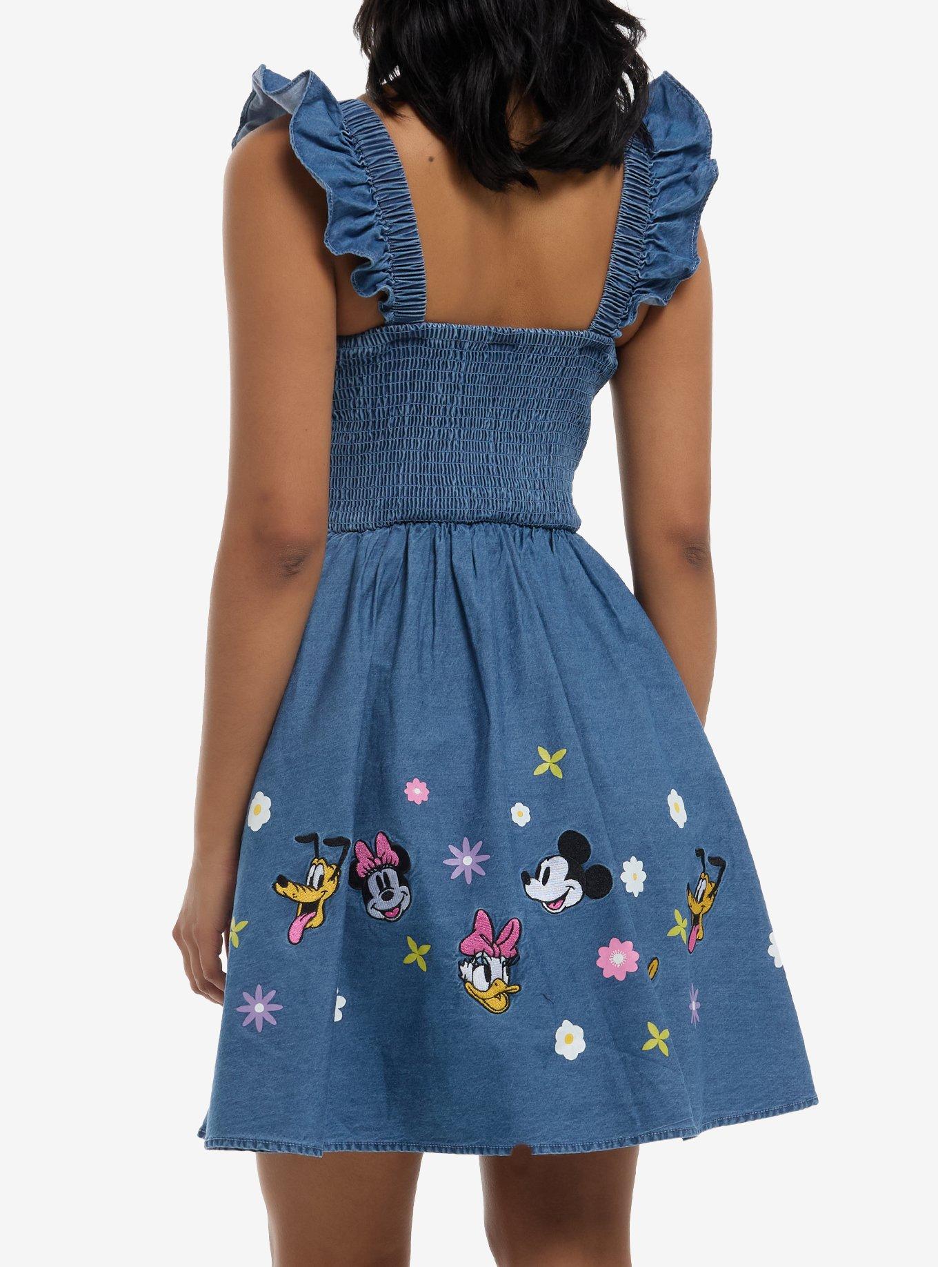 Her Universe Disney Mickey Mouse & Friends Floral Denim Dress Her Universe  Exclusive | Her Universe