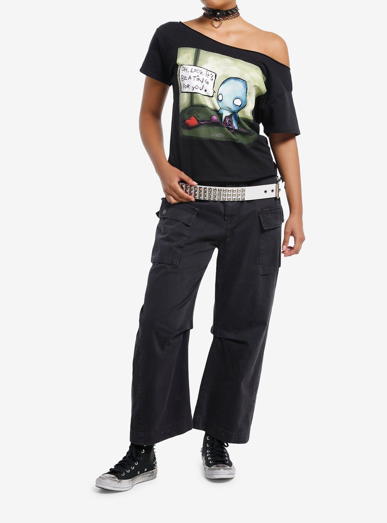 Pon And Zi Heart Beating For You Girls Off-The-Shoulder T-Shirt, , hi-res