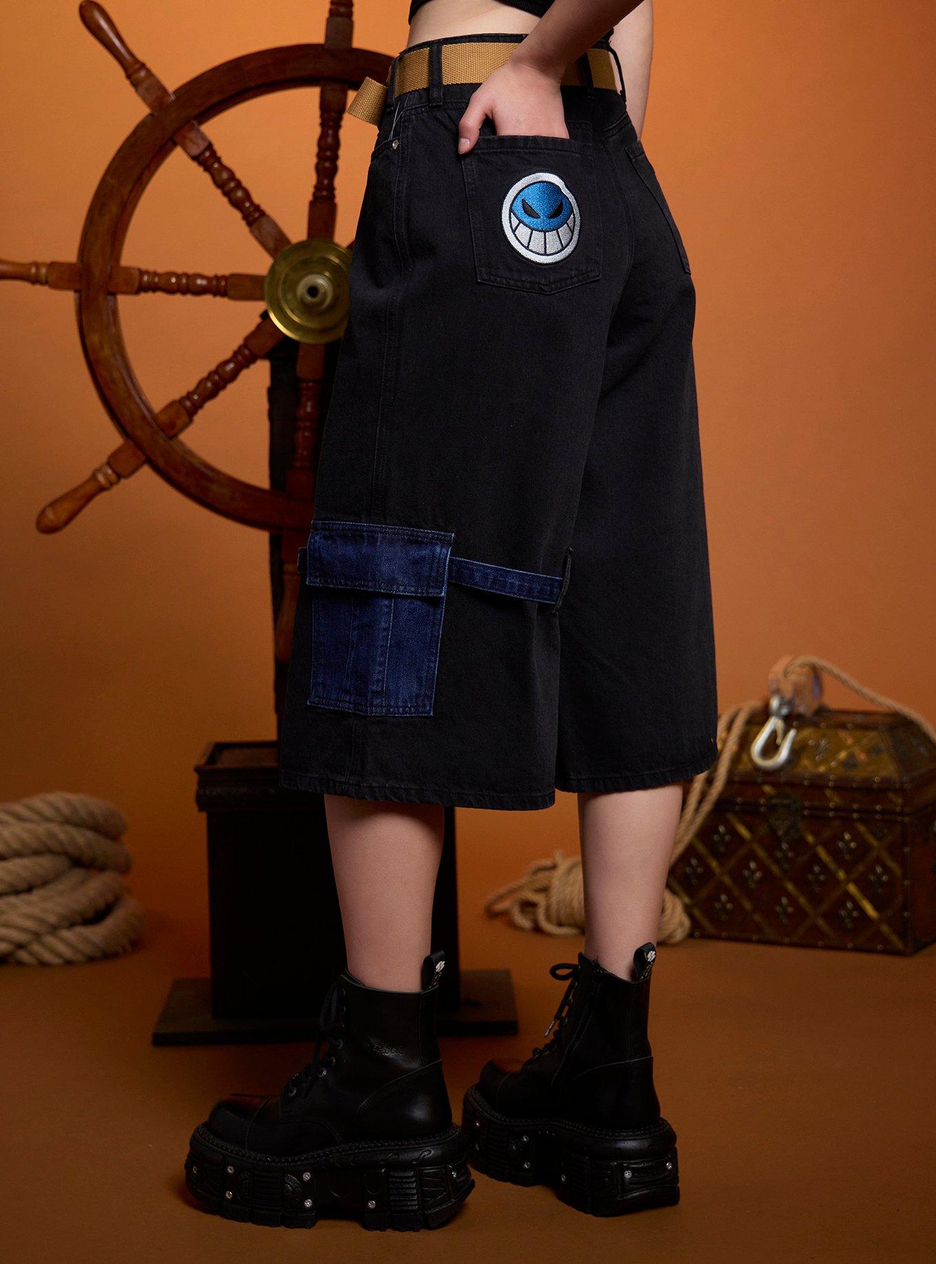 One Piece Ace Charm Belted Jorts, MULTI, alternate