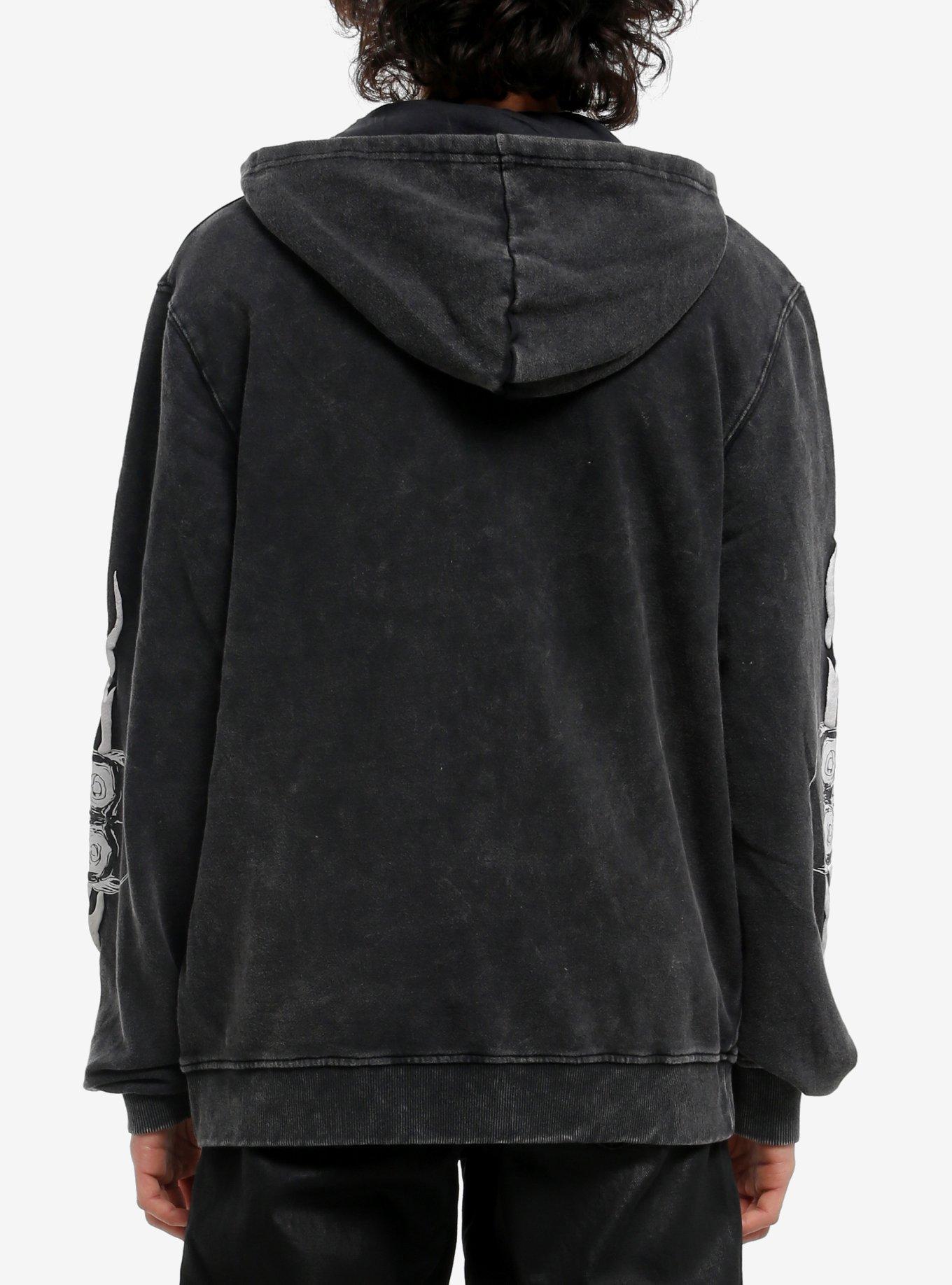 Cyber Skull Puff Print Hoodie, , alternate