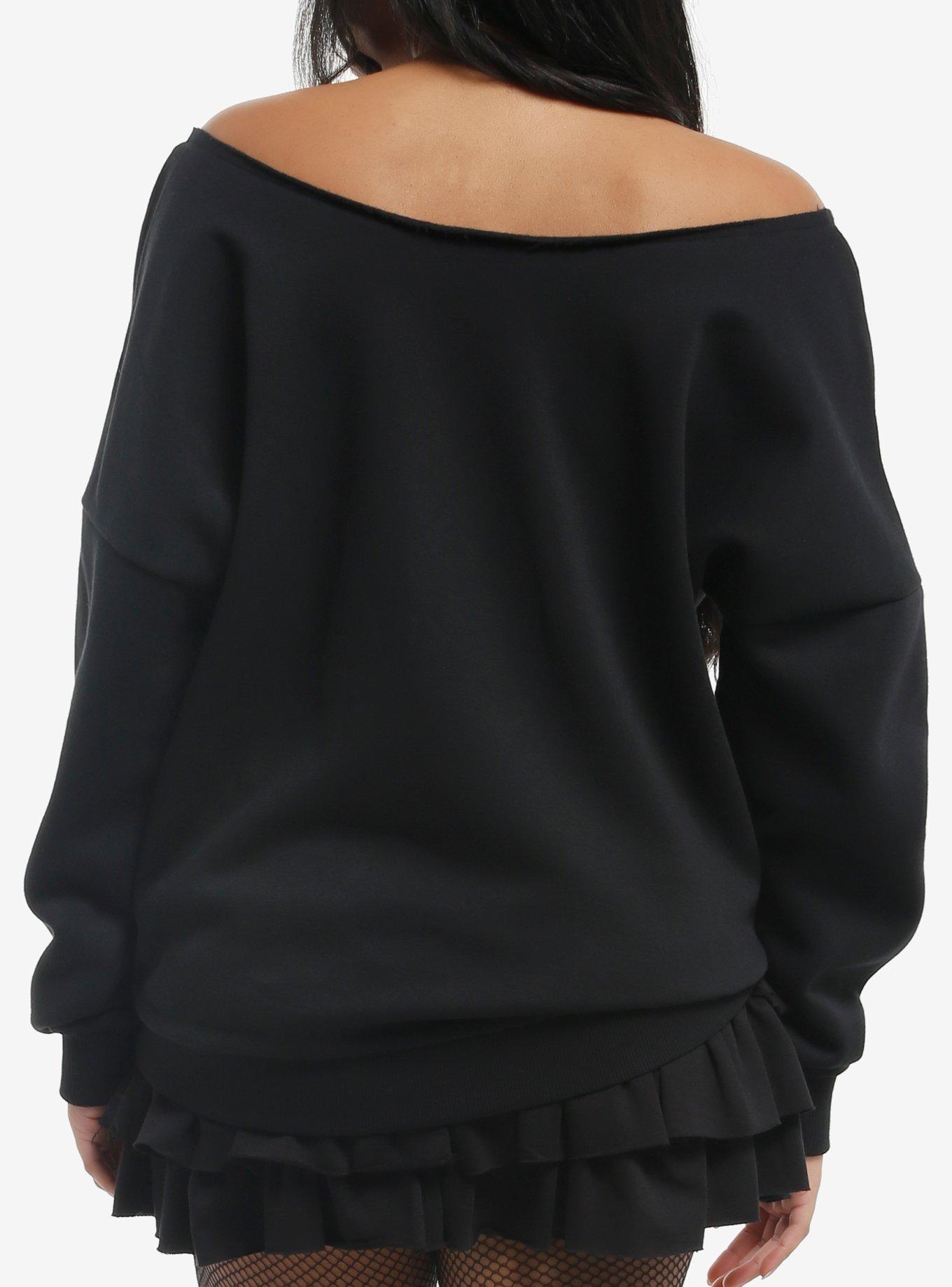 Demon Slayer: Kimetsu No Yaiba Warding Mask Girls Off-Shoulder Sweatshirt, MULTI, alternate