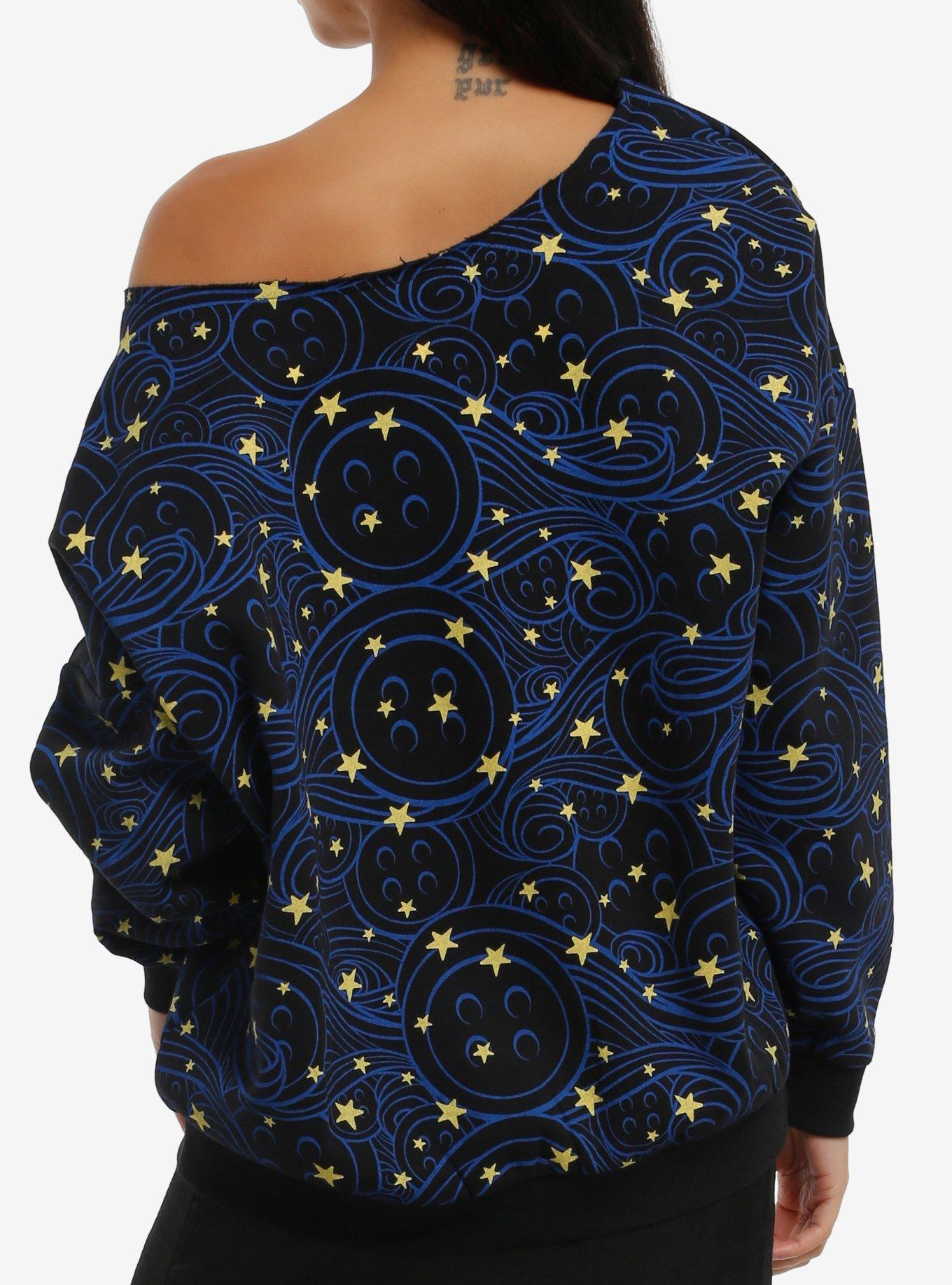 Coraline Button Girls Off-Shoulder Sweatshirt, MULTI, alternate