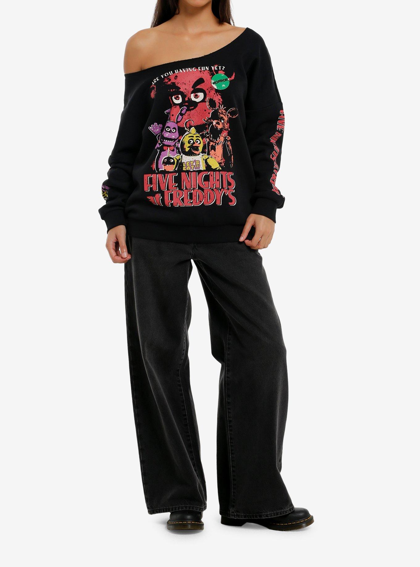 Five Nights At Freddy's Group Girls Off-Shoulder Sweatshirt, , hi-res