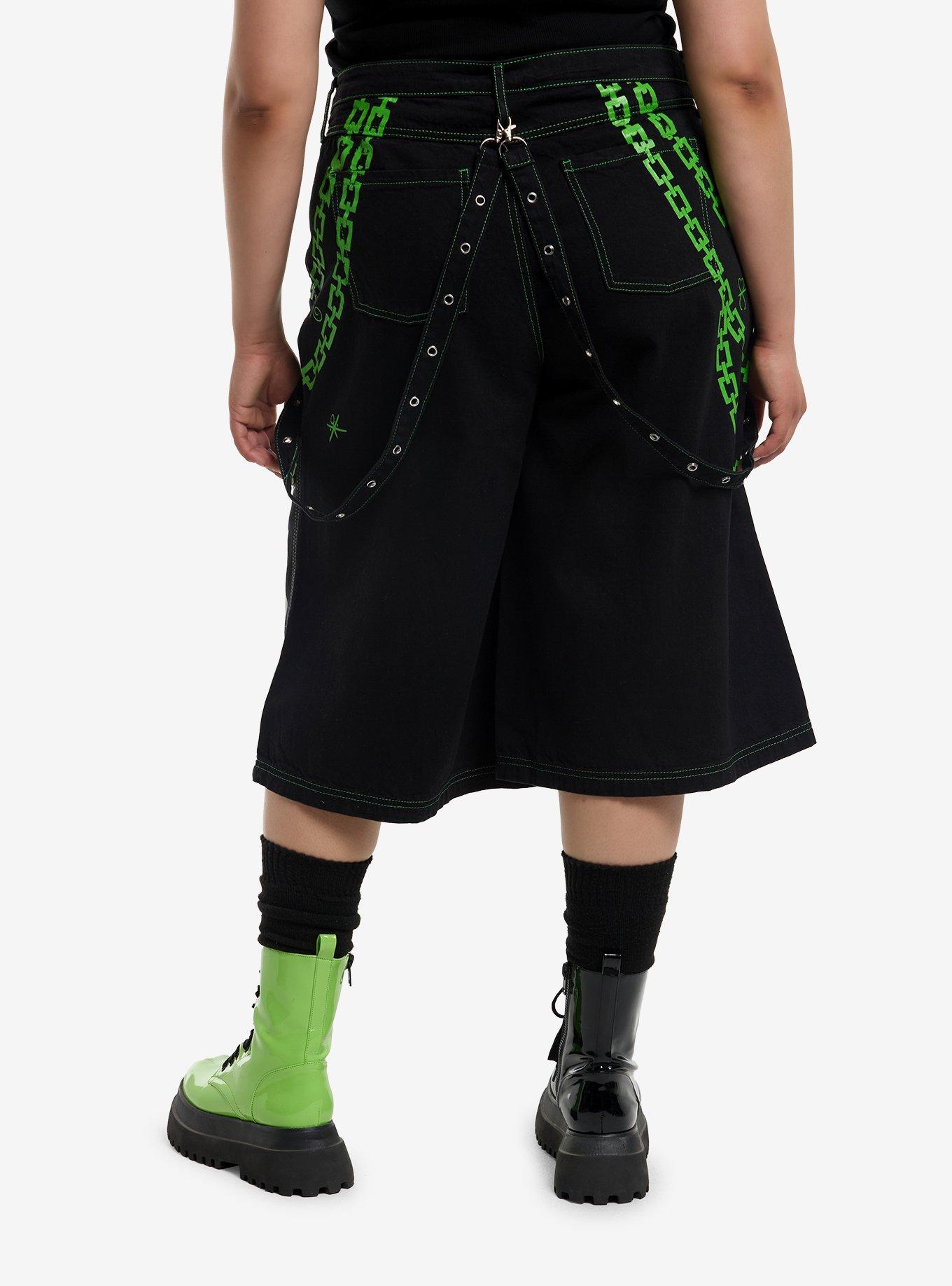 Hazbin Hotel Alastor Chain Suspender Jorts Plus Size, , hi-res