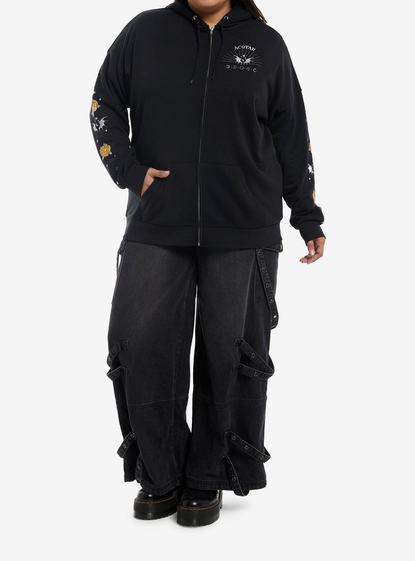 A Court Of Thorns And Roses Metallic Icons Hoodie Plus Size, GOLD, alternate