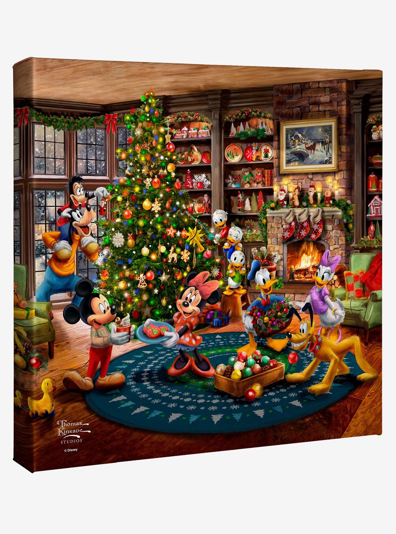 Disney Mickey & Minnie Trimming the Tree Gallery Wrapped Canvas, , hi-res