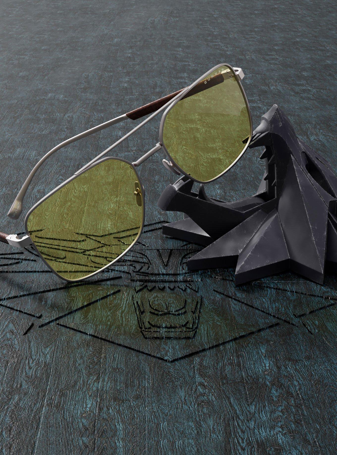 Witcher x GUNNAR White Wolf Amber Tint Blue Light Glasses, , alternate