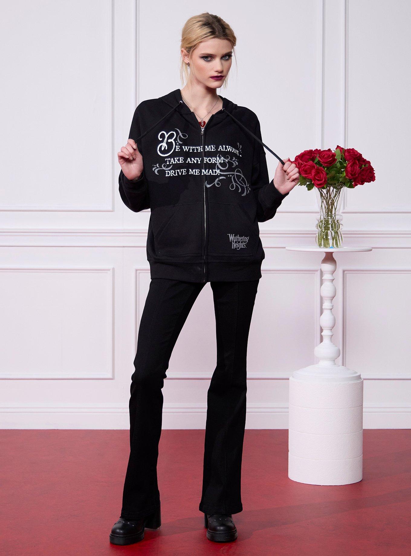 "Wuthering Heights" Quote Girls Oversized Hoodie, MULTI, alternate