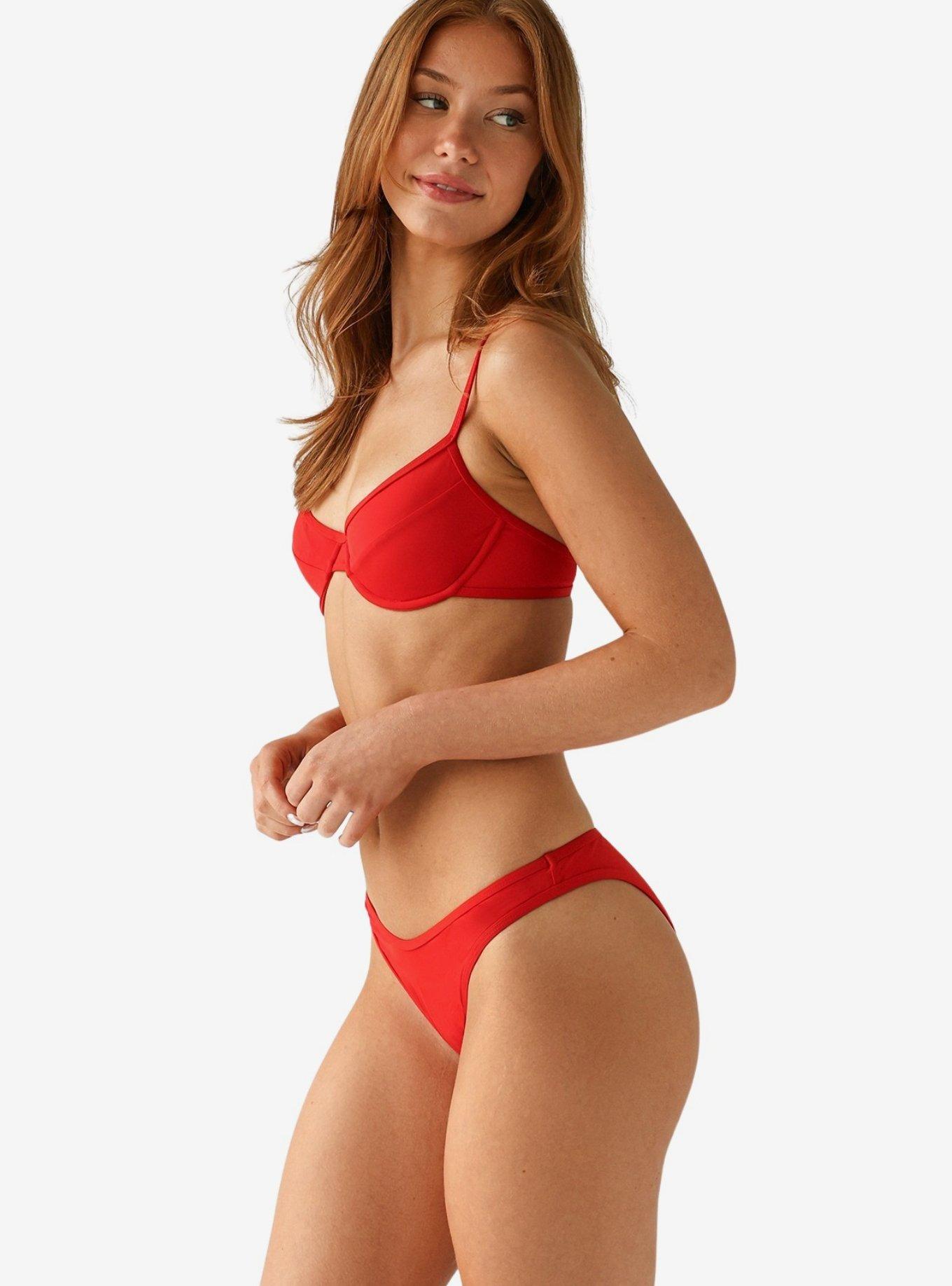 Dippin' Daisy's Venice Cheeky Bikini Bottom, RED, alternate