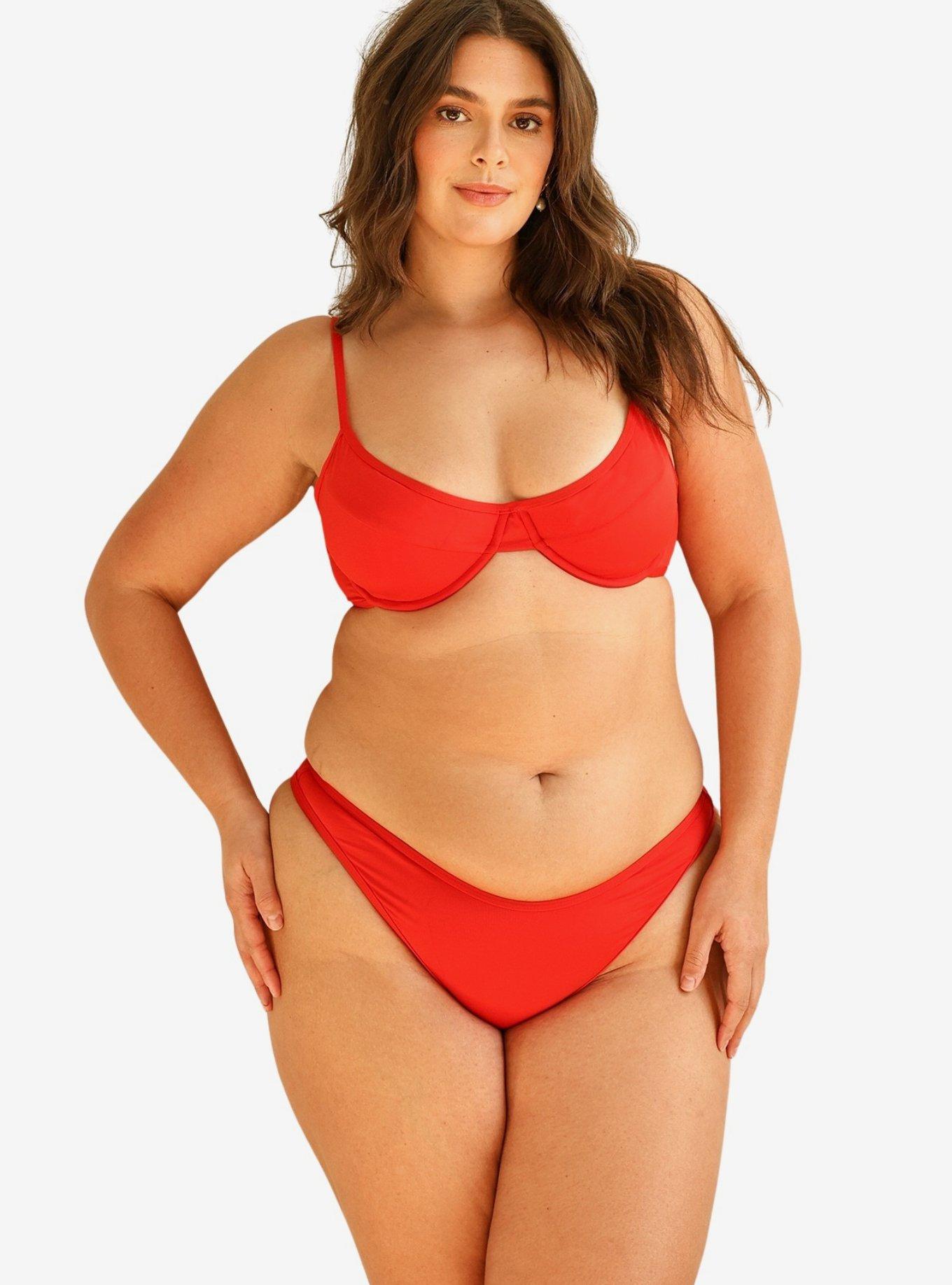 Dippin' Daisy's Venice Cheeky Bikini Bottom, RED, alternate