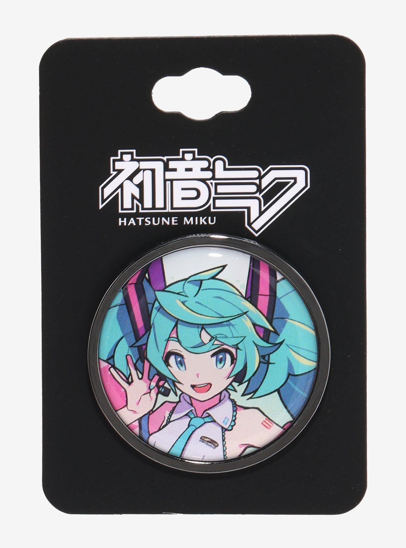 Hatsune Miku Profile Circular Enamel Pin Hot Topic Exclusive, , hi-res