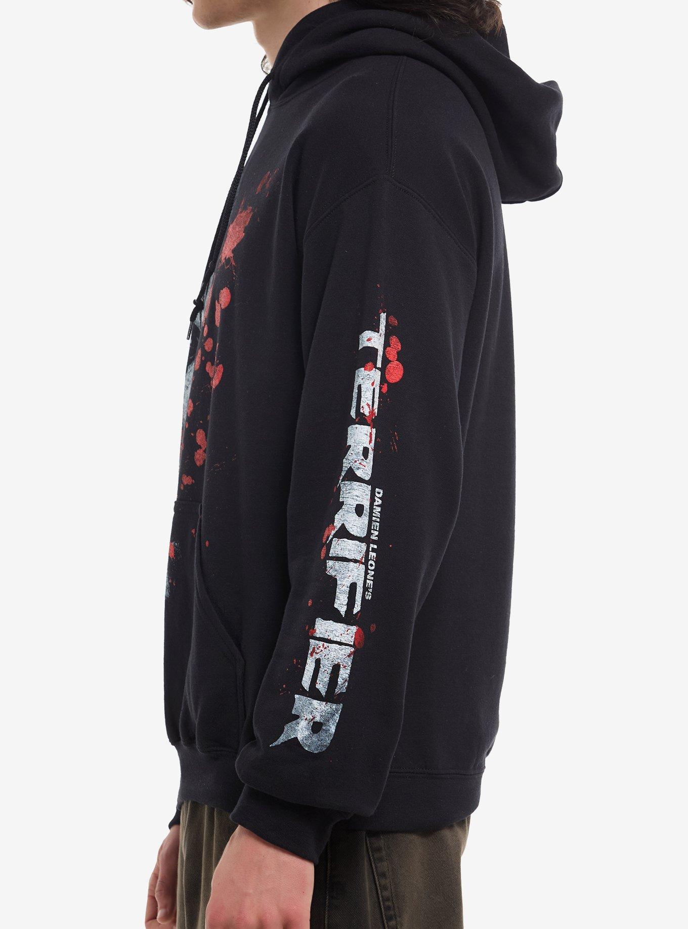 Terrifier Art The Clown Blood Splatter Hoodie, BLACK, alternate