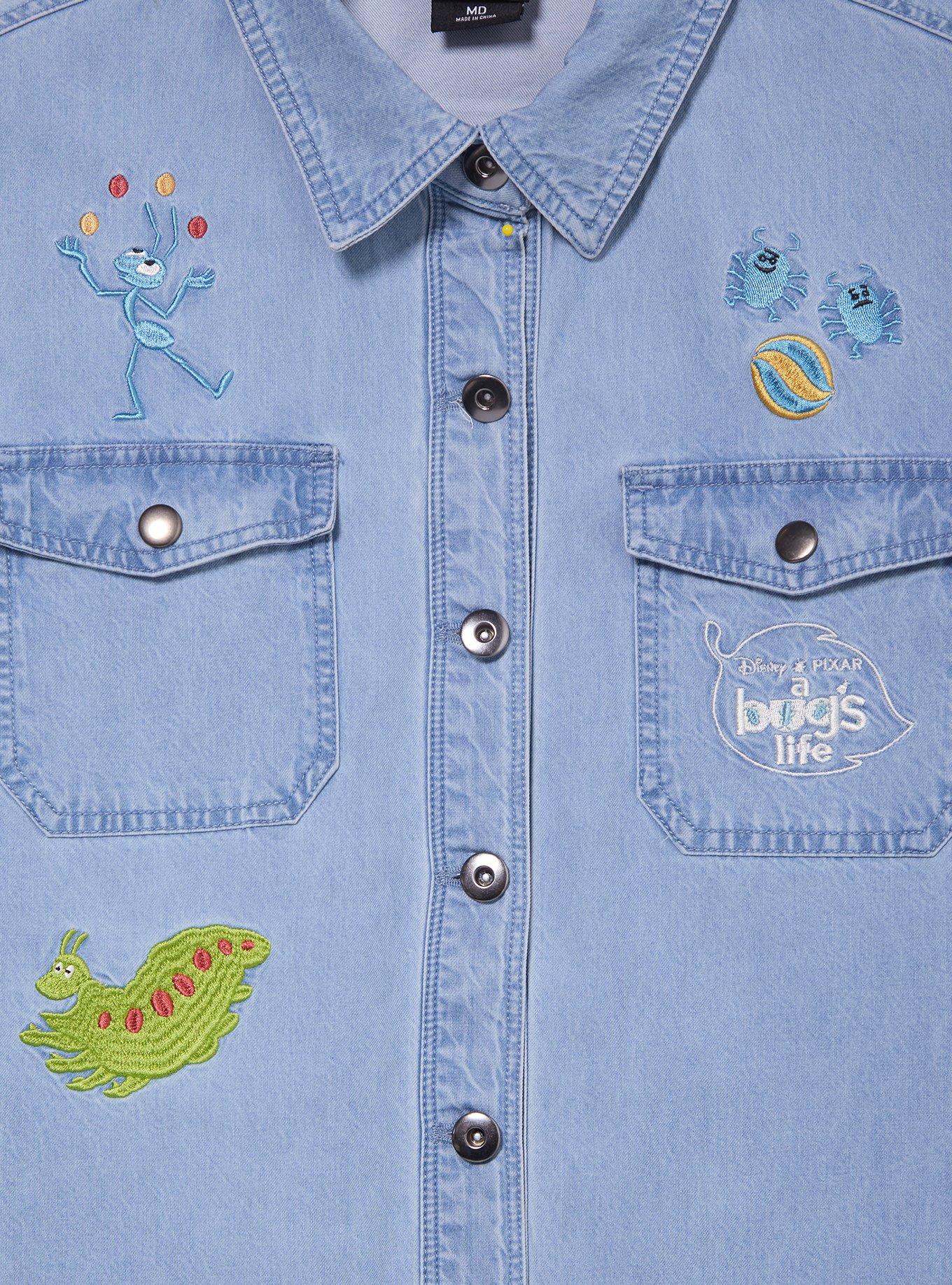 Disney Pixar A Bug's Life Embroidered Long-Sleeve Button-Up, MULTI, alternate - view 3