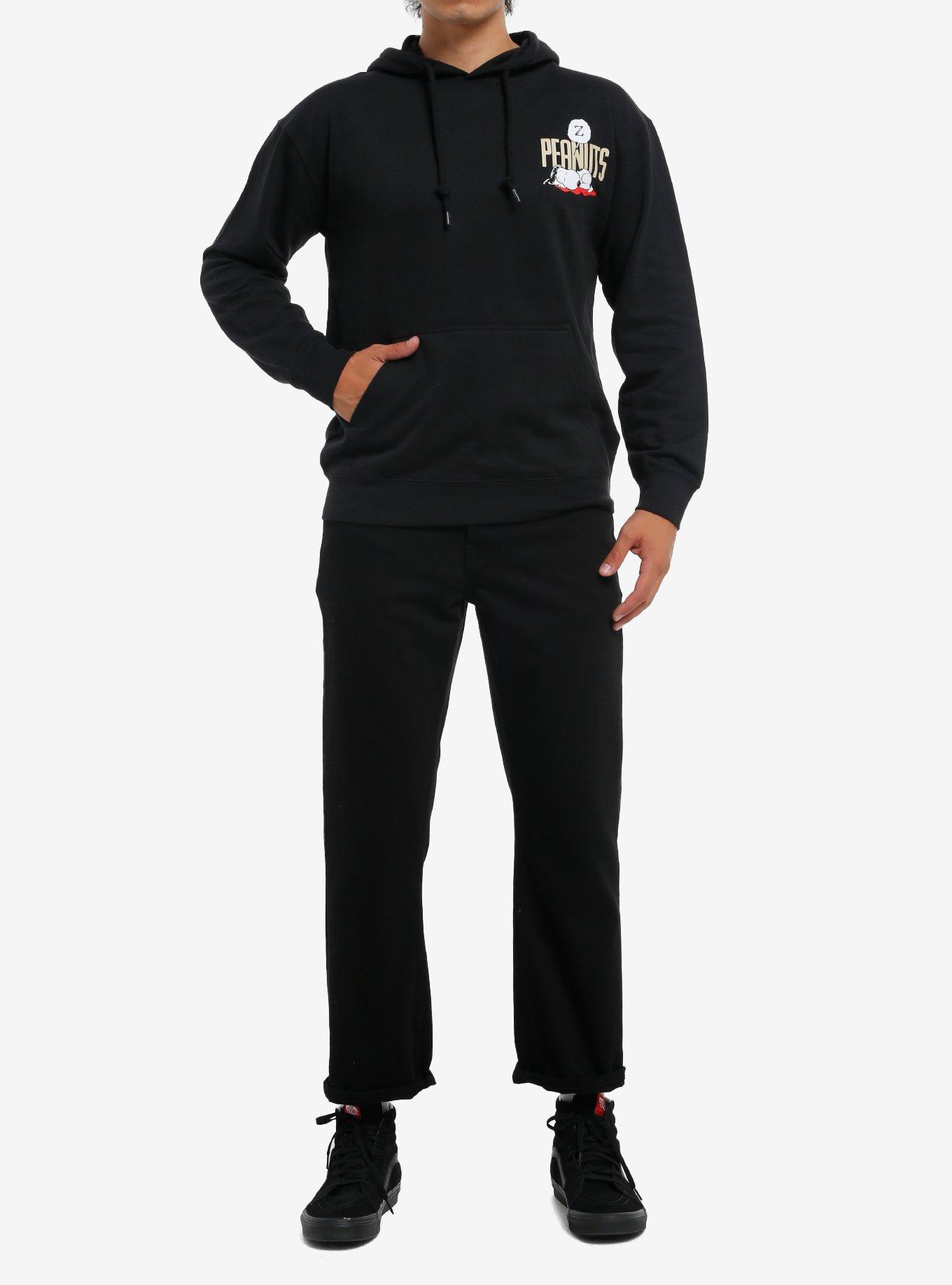 Peanuts Snoopy Sleeping Hoodie, BLACK, alternate