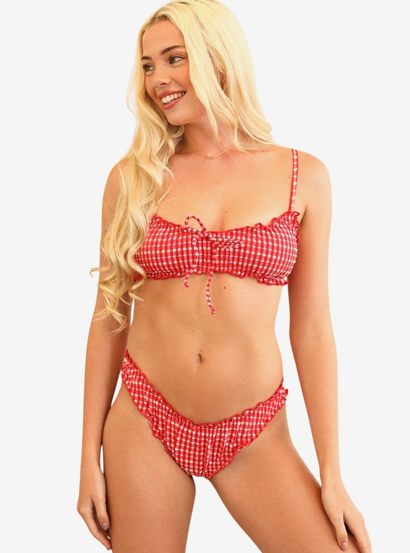 Dippin' Daisy's June Cheeky Bikini Bottom, RED, alternate