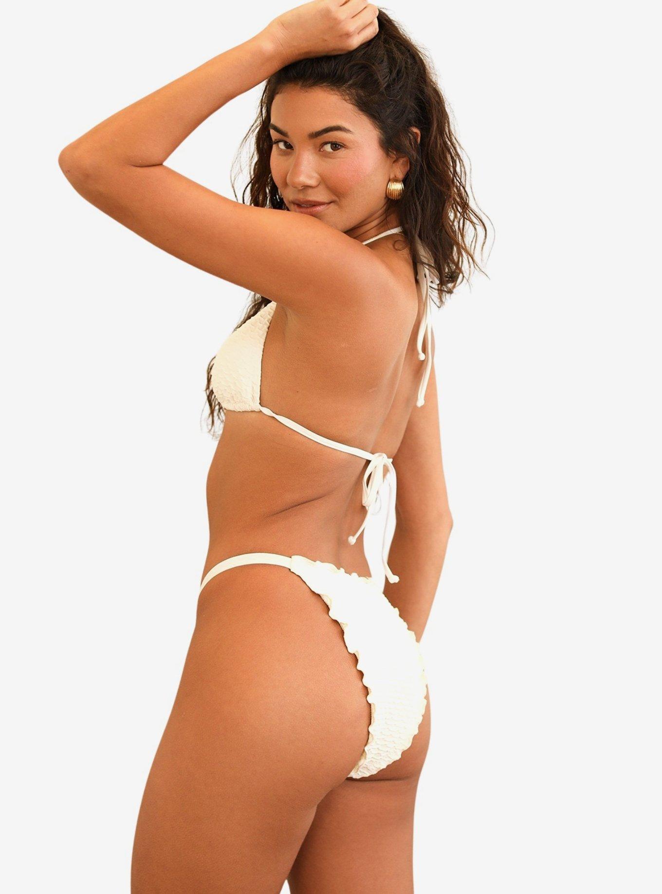 Dippin' Daisy's Palm Tie Back Triangle Bikini Top, IVORY, alternate
