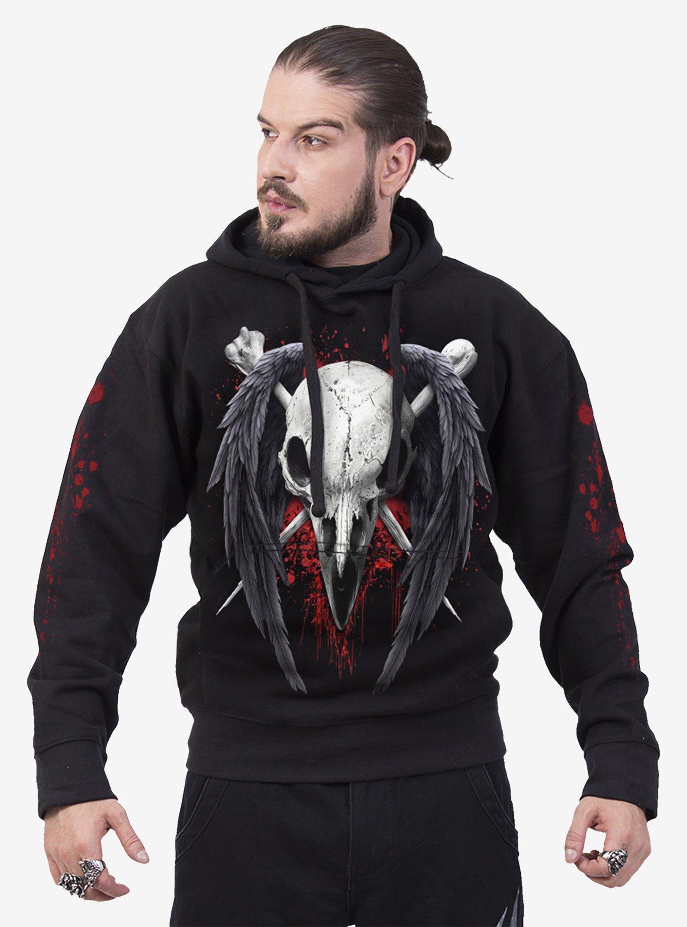 Death Raven Hoodie, , hi-res