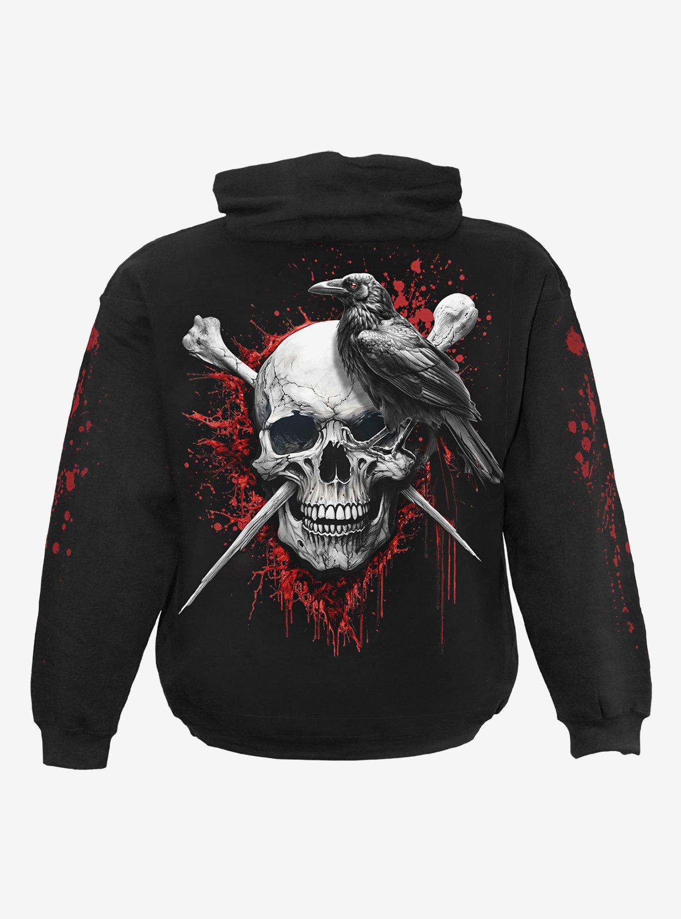 Death Raven Hoodie, BLACK, alternate
