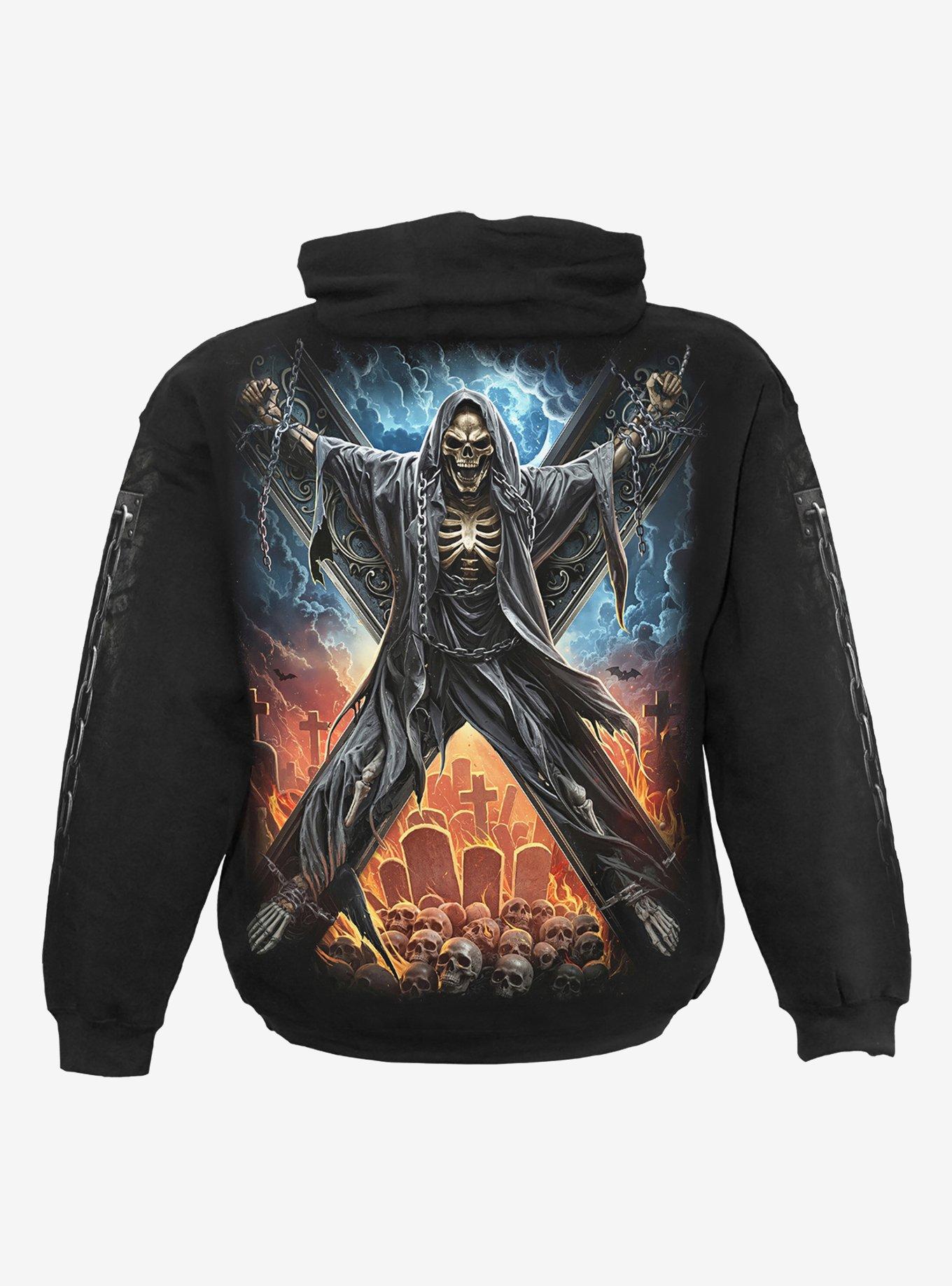 Crossed Over Hoodie, BLACK, alternate