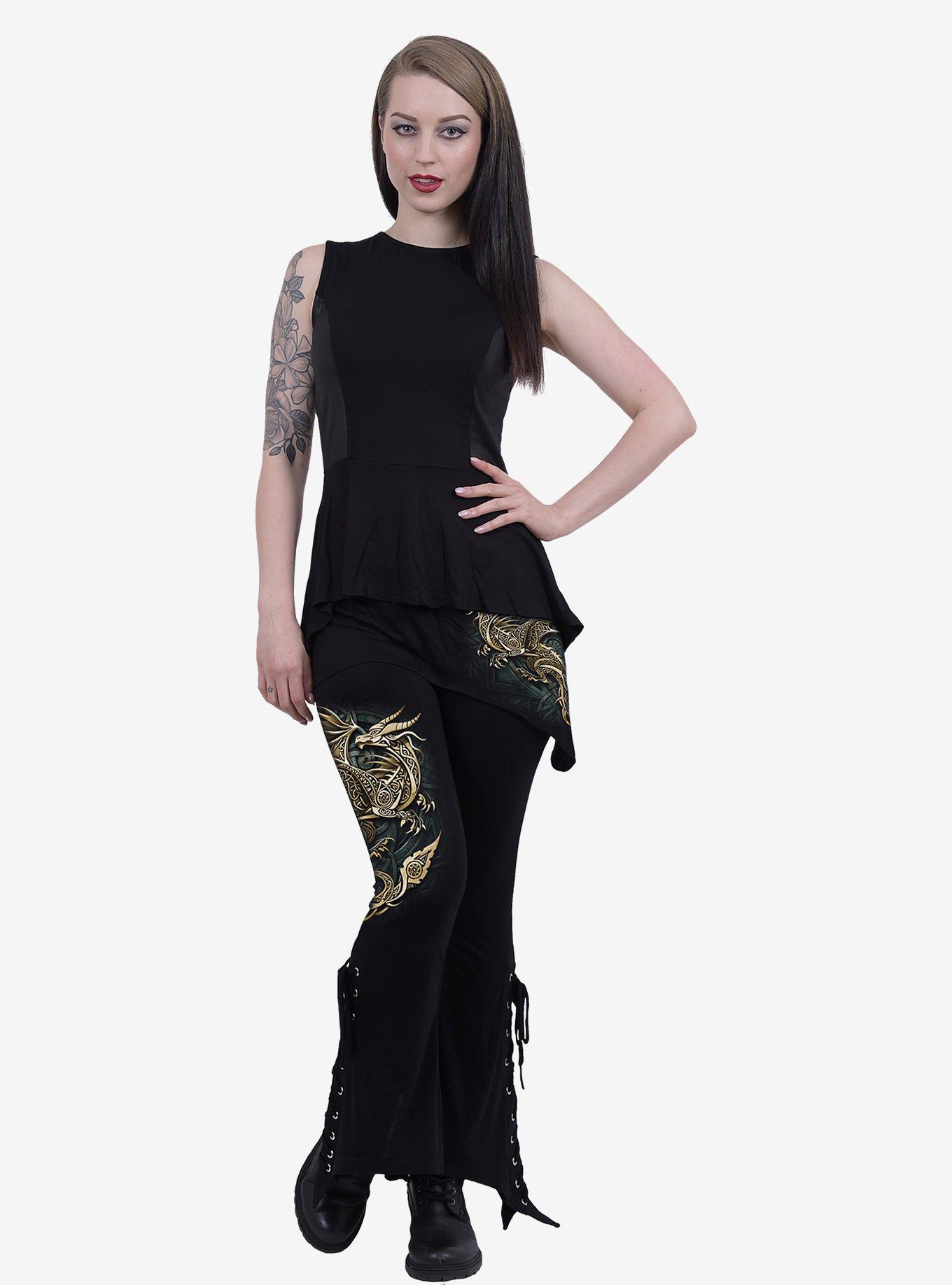 Celtic Dragon 2-in-1 Boot-Cut Leggings With Micro Slant Skirt, , hi-res