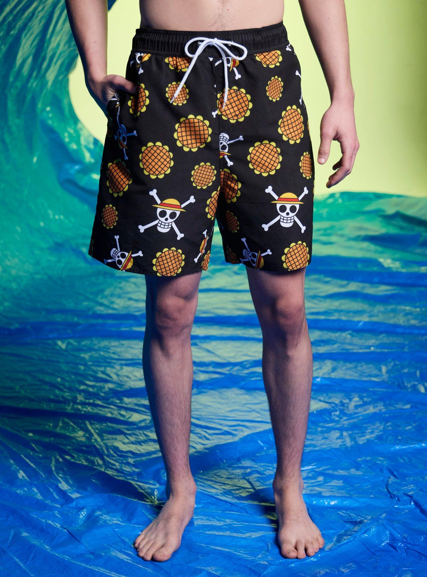 One Piece Luffy Dressrosa Swim Trunks, , hi-res
