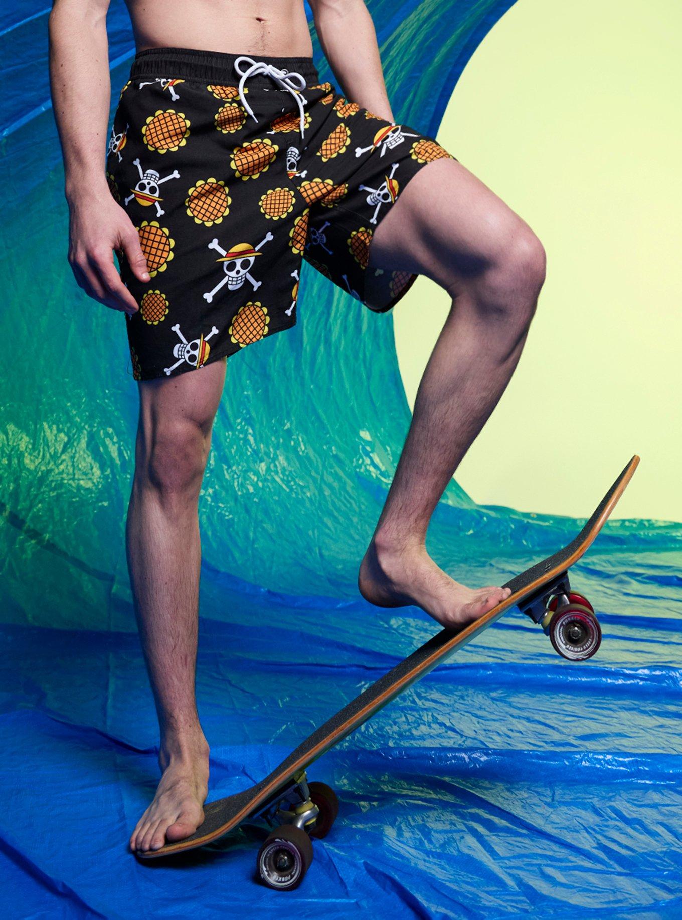 One Piece Luffy Dressrosa Swim Trunks, MULTI, alternate