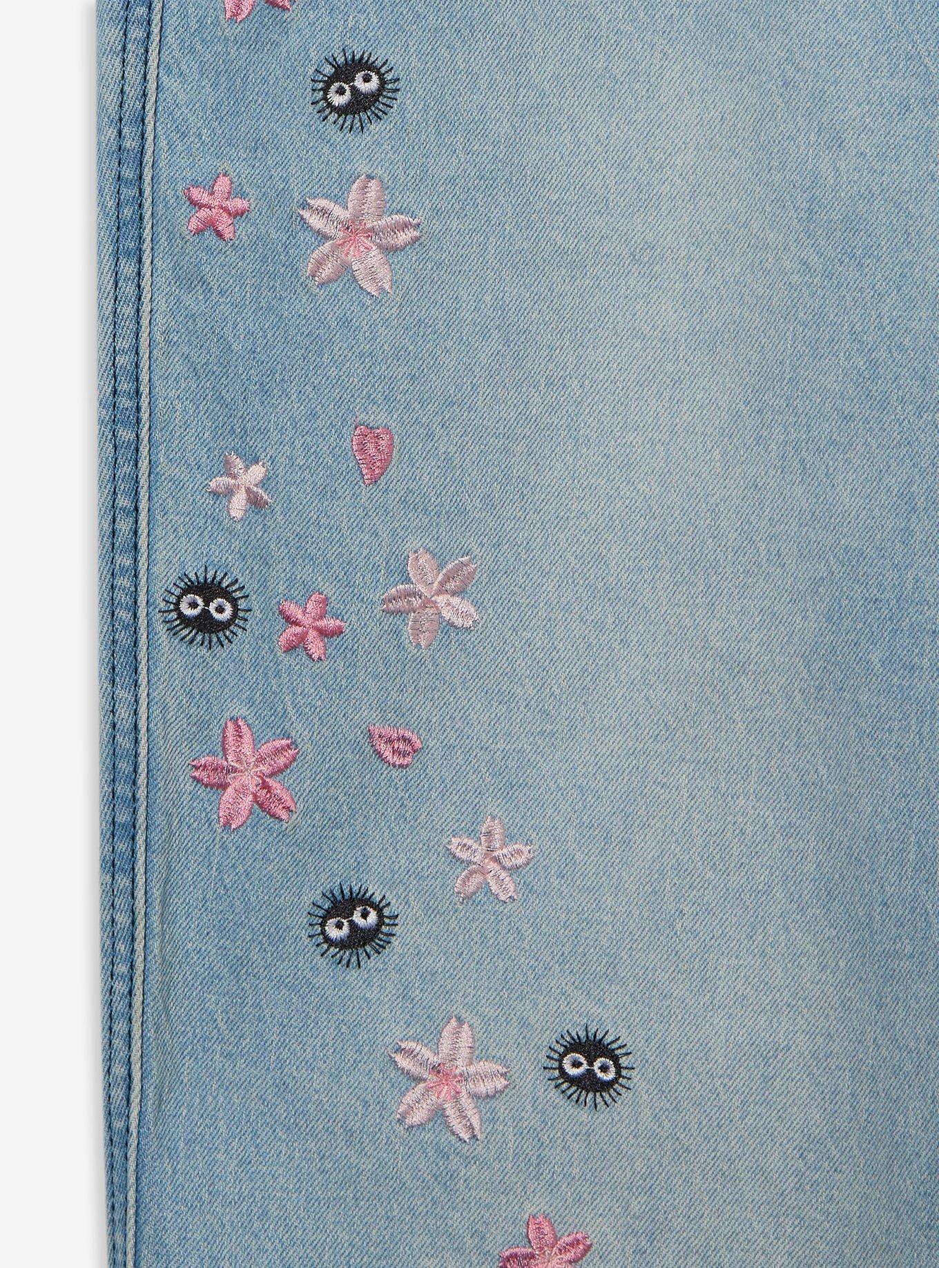 Studio Ghibli&reg; My Neighbor Totoro Cherry Blossom Women's Plus Size Overalls &mdash; BoxLunch Exclusive, DENIM, alternate