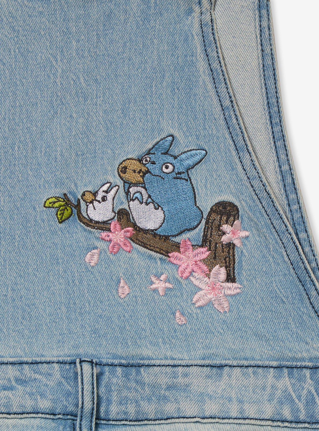 Studio Ghibli&reg; My Neighbor Totoro Cherry Blossom Women's Plus Size Overalls &mdash; BoxLunch Exclusive, DENIM, alternate